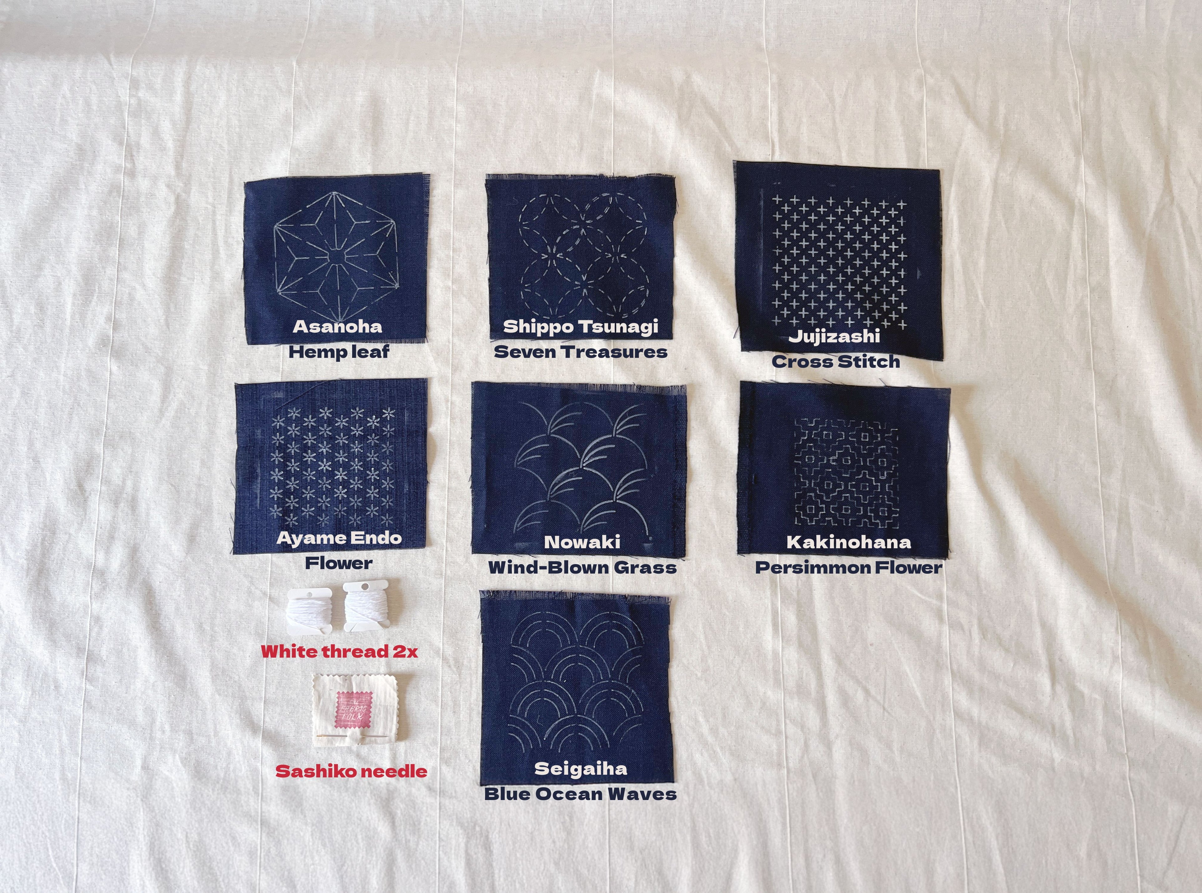 The Sashiko Starter Kit — 10 Piece Set with Everything You'll Need to Get Started
