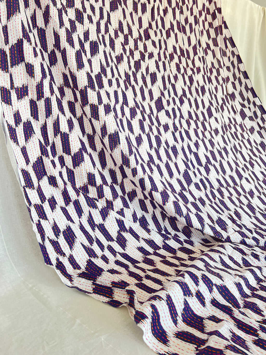 IKEA Jassa Fabric 3m x 1.5m - 100% Cotton - Ikat Geometric Stripped Pattern