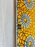 African Wax Block Printed Cotton - Yellow & Black Spider Web Print - 3.4m x 1.1m