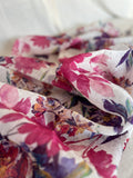 Floral Print Chiffon - Sheer Dressmaking Fabric- Made in Italy - 168 x 130 cm
