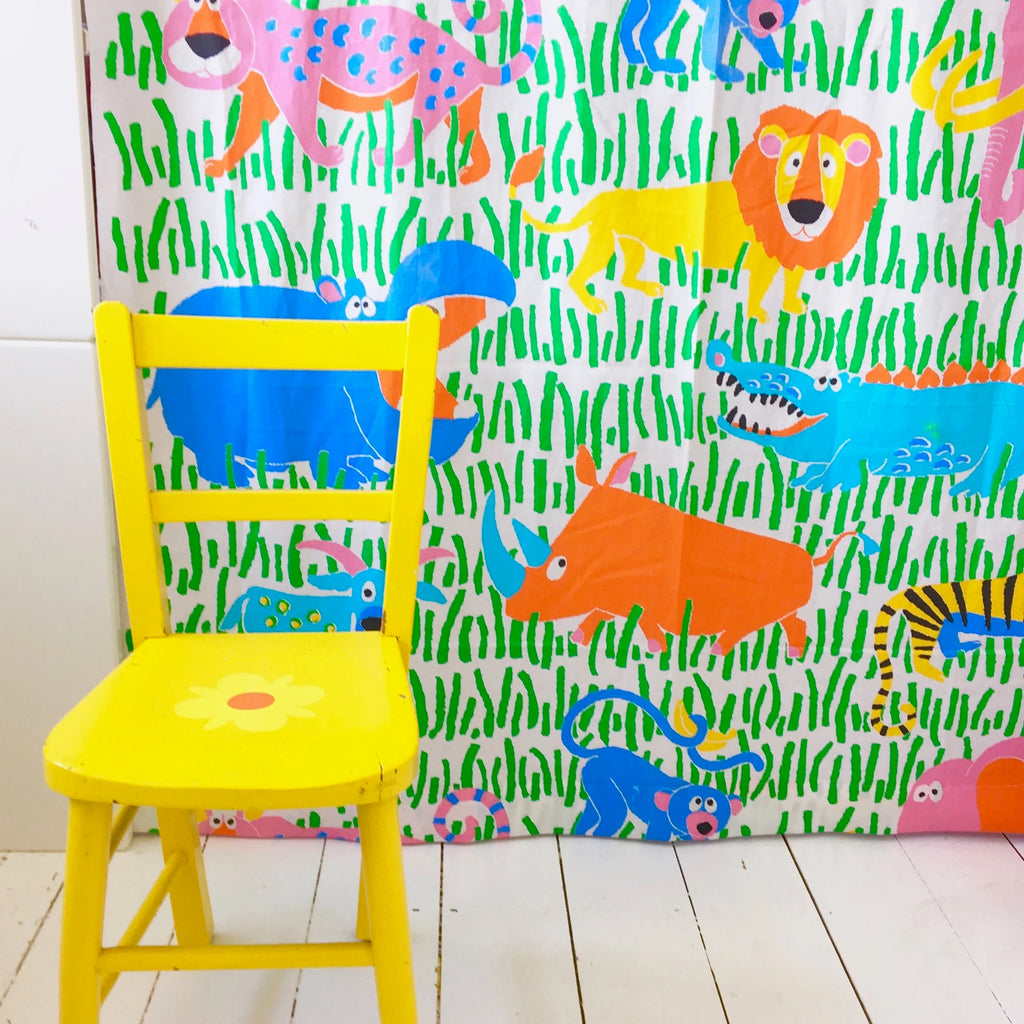 Animals Kids Print Furnishing Cotton Fabric - Kids Room - 2.5m x 1.25m