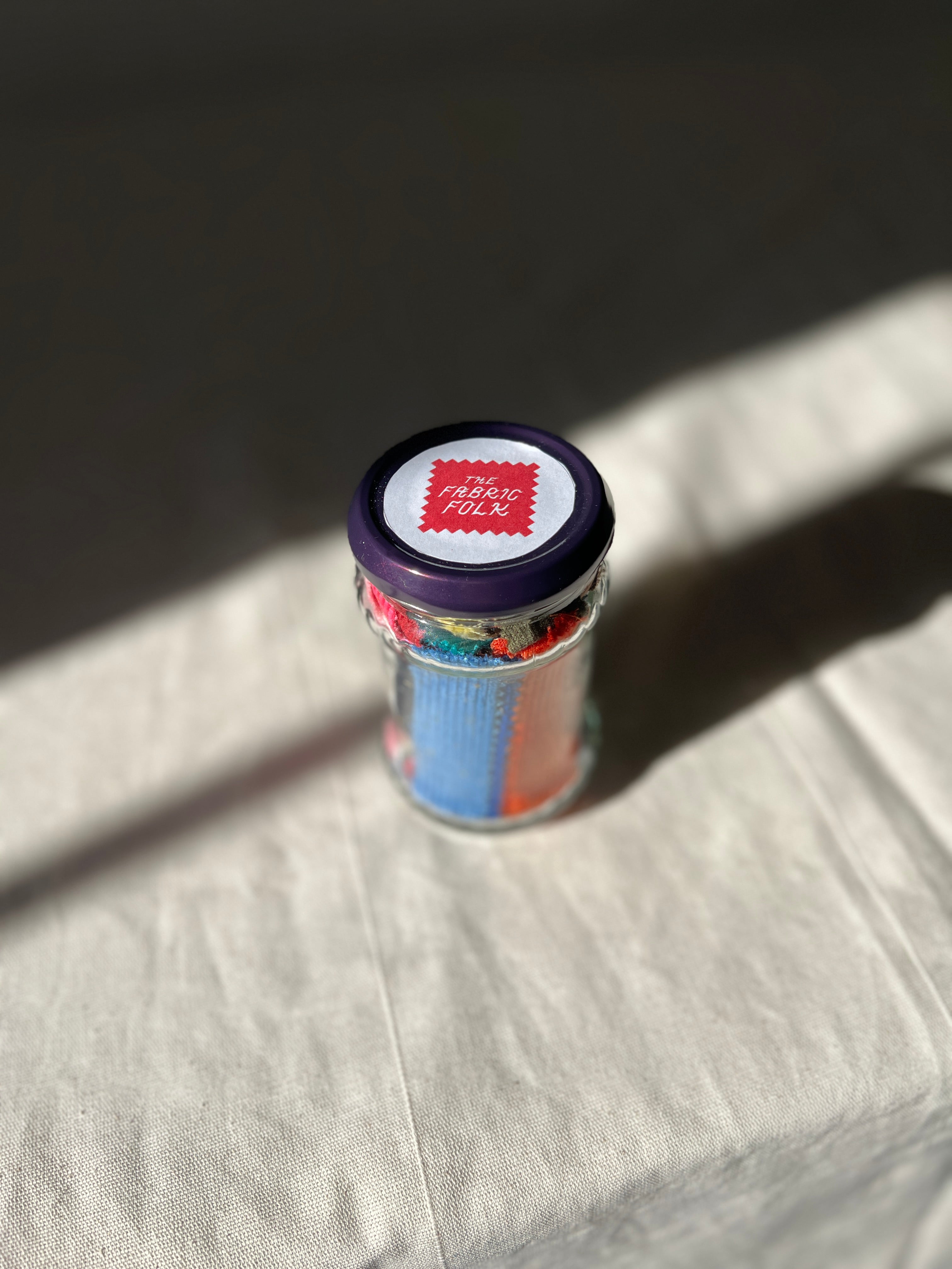 72 Piece Play Patch Jar - 100% Cotton Corduroy Fabric Pieces