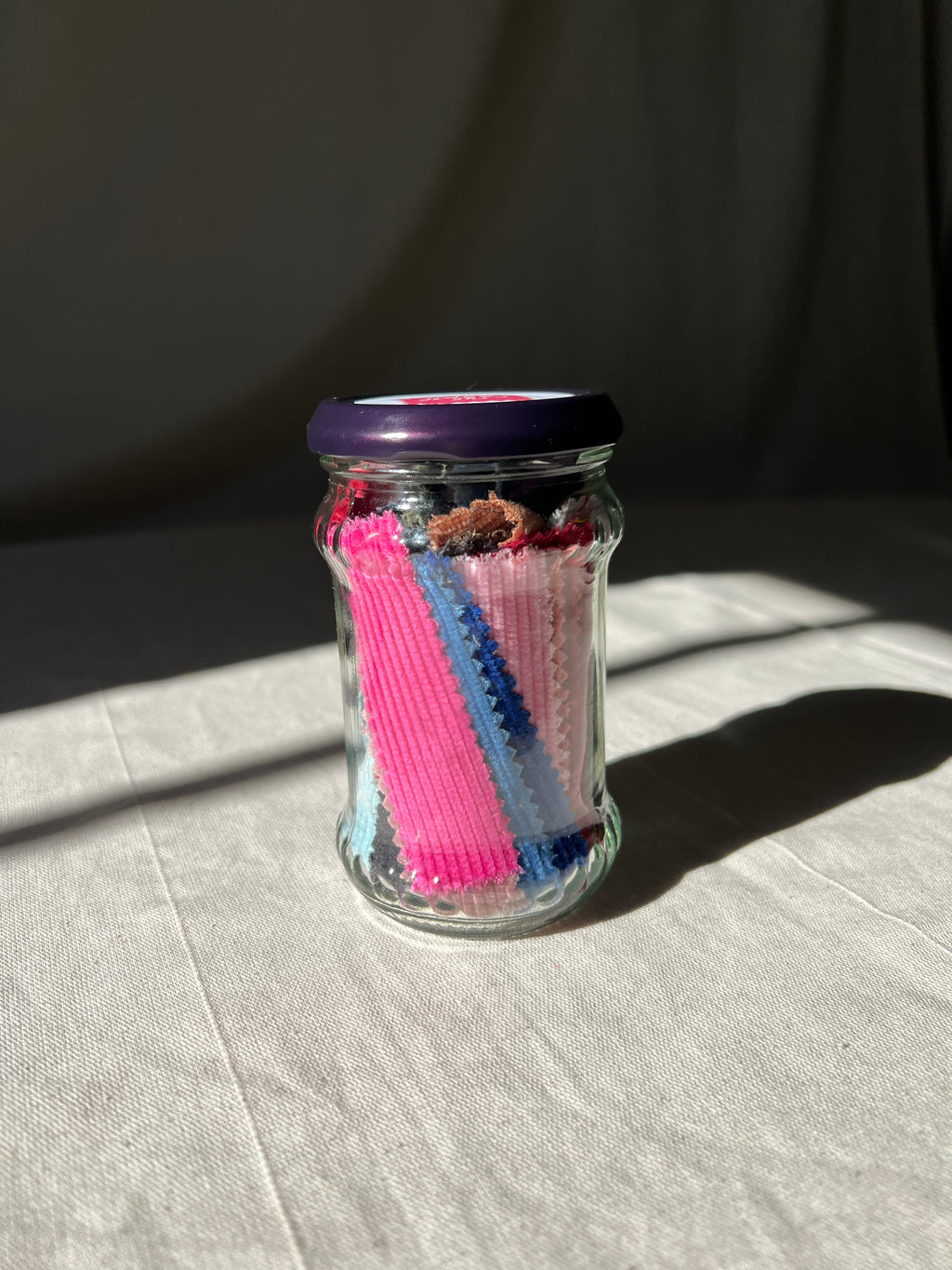 72 Piece Play Patch Jar - 100% Cotton Corduroy Fabric Pieces