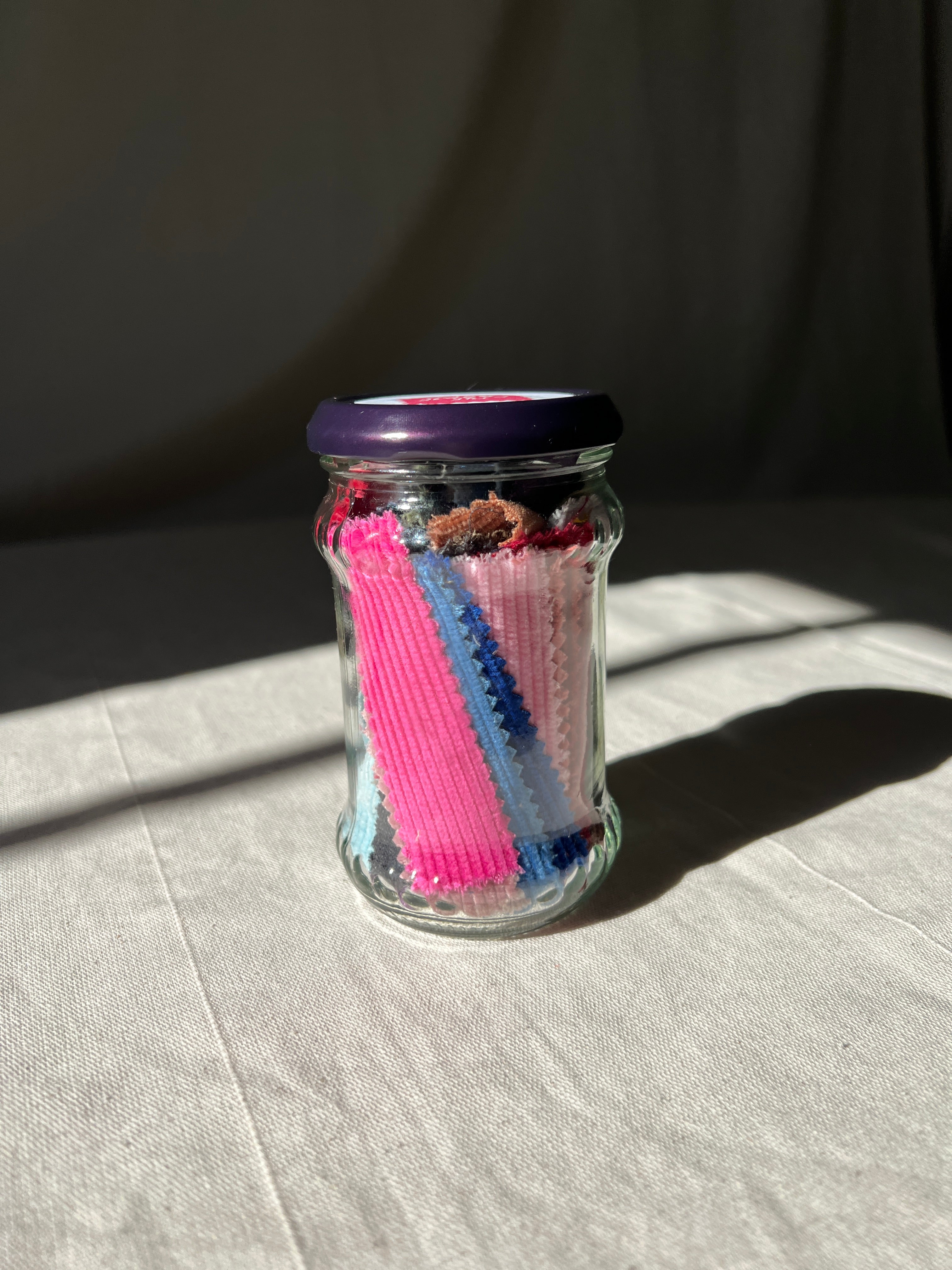72 Piece Play Patch Jar - 100% Cotton Corduroy Fabric Pieces