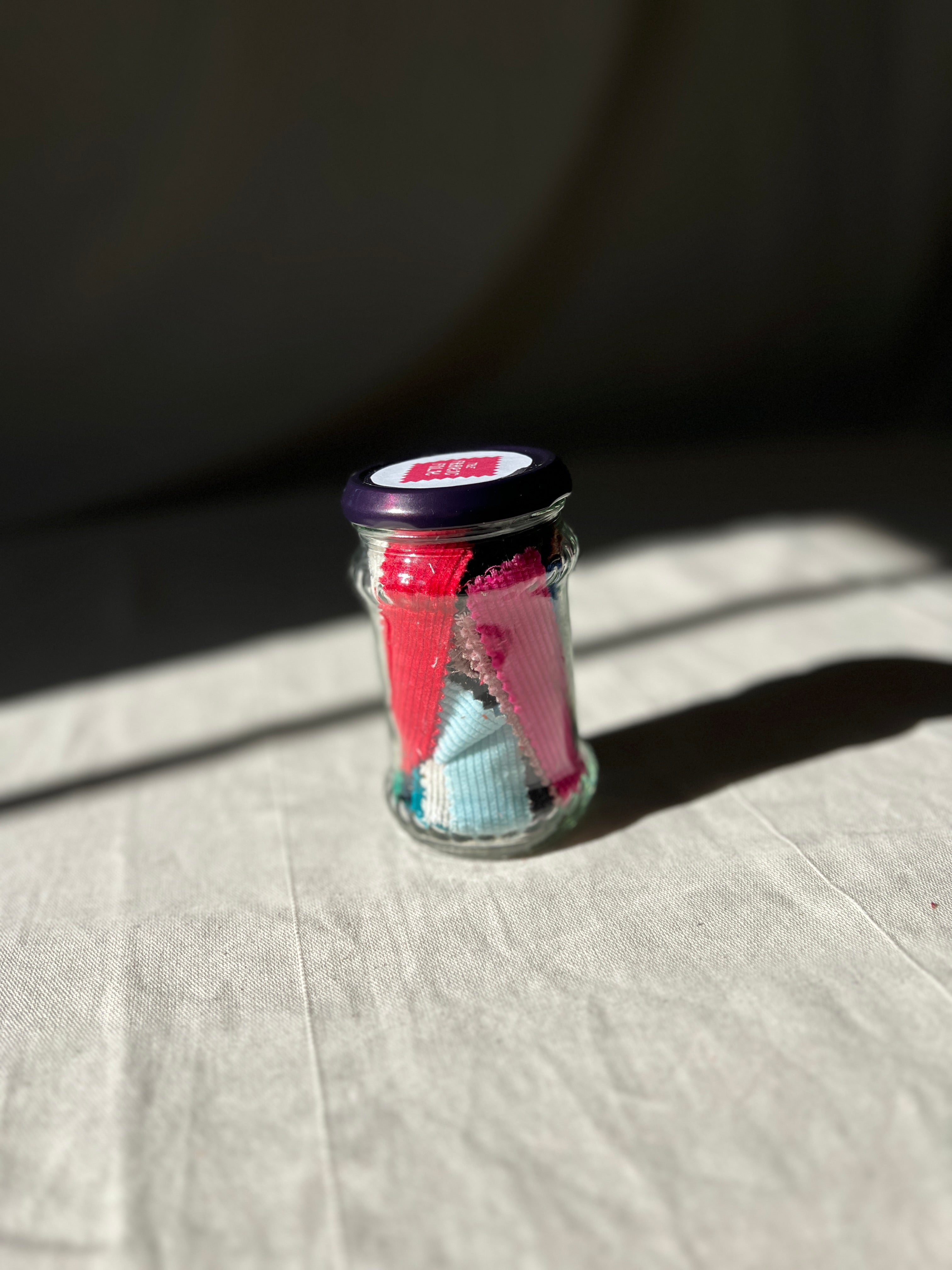 72 Piece Play Patch Jar - 100% Cotton Corduroy Fabric Pieces