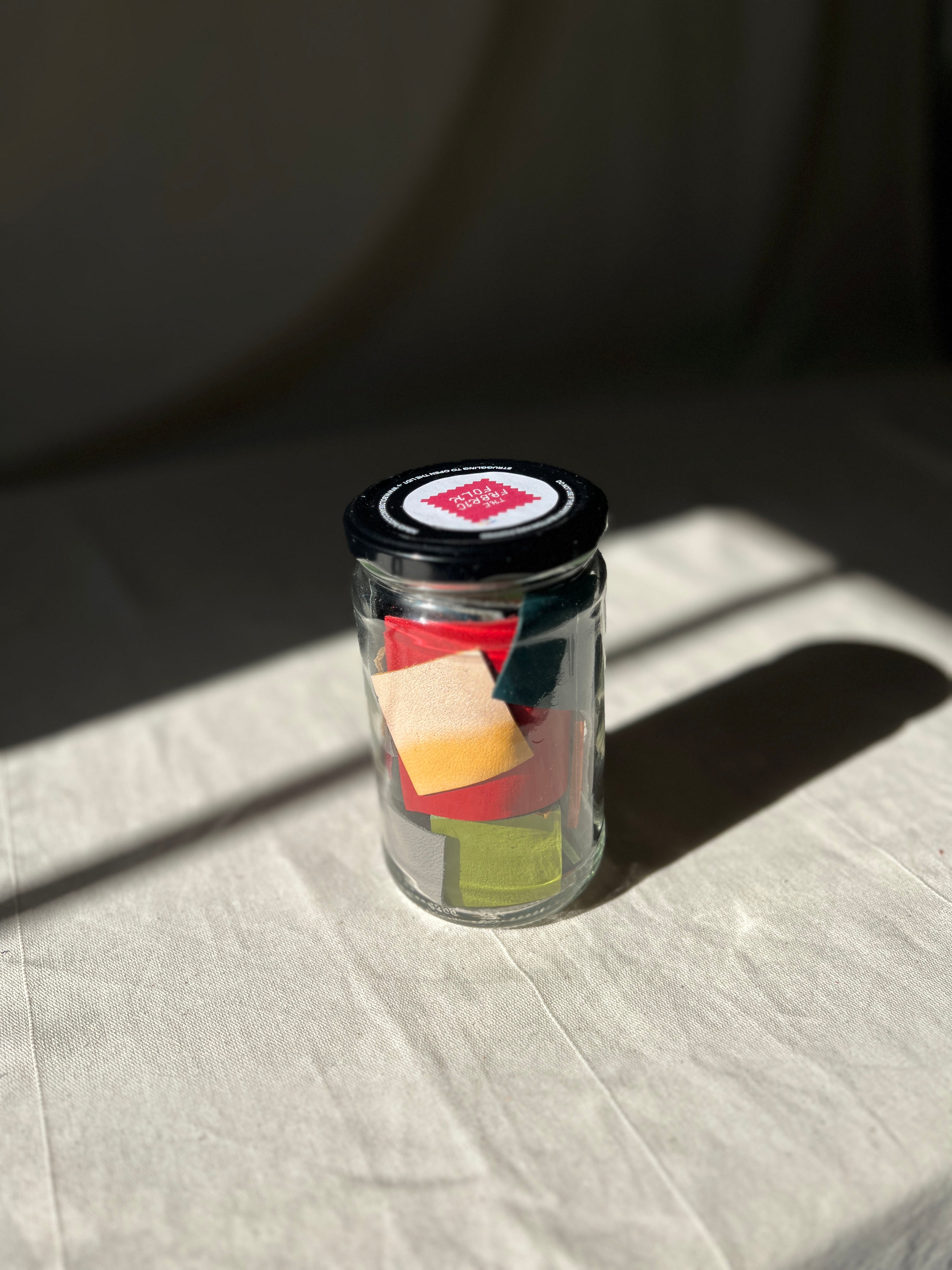 60 Piece Play Patch Jar - Leather & Faux Leather Pieces