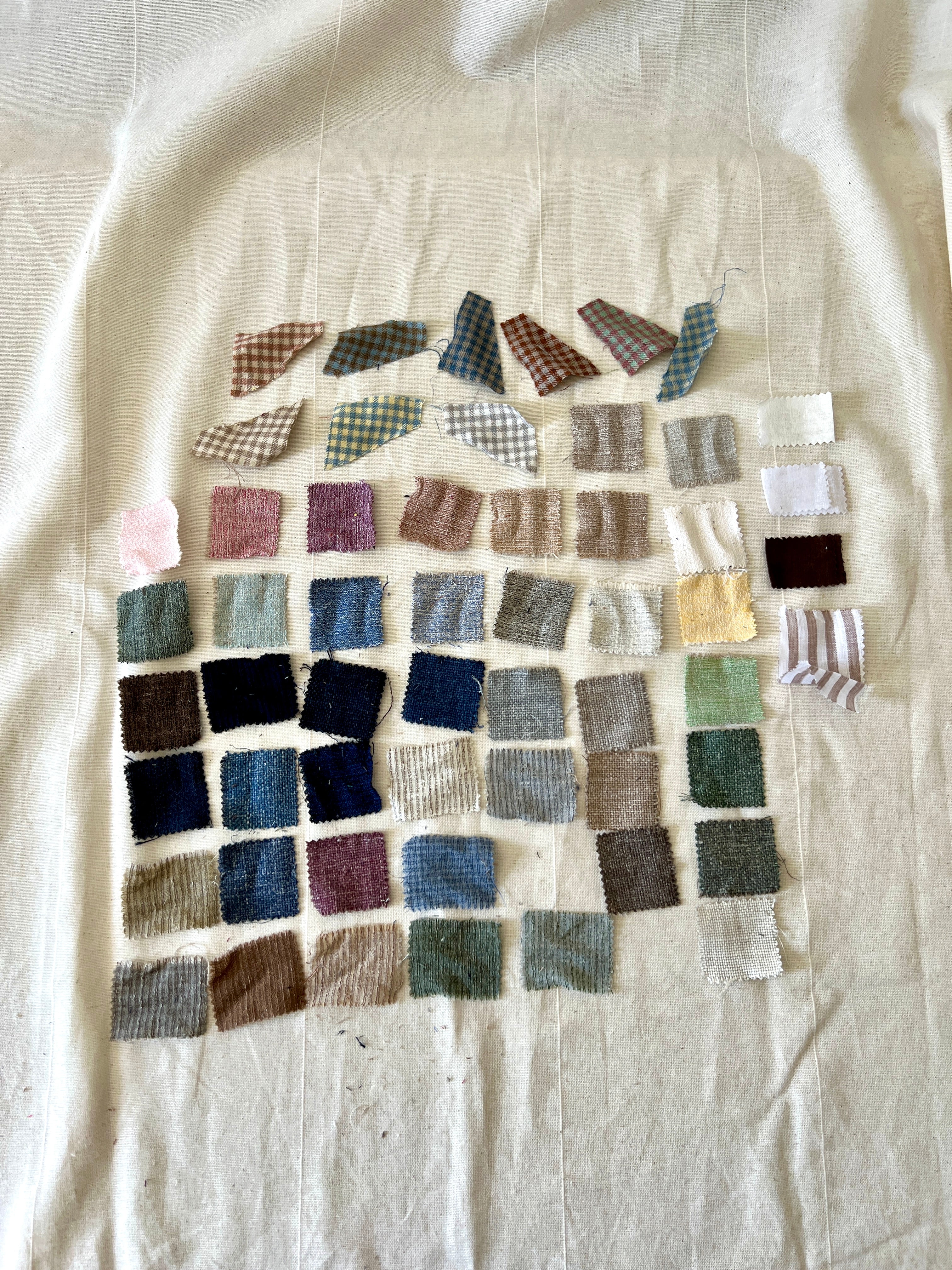 54 Piece Play Patch Jar - Linen Fabric Patchwork Pieces
