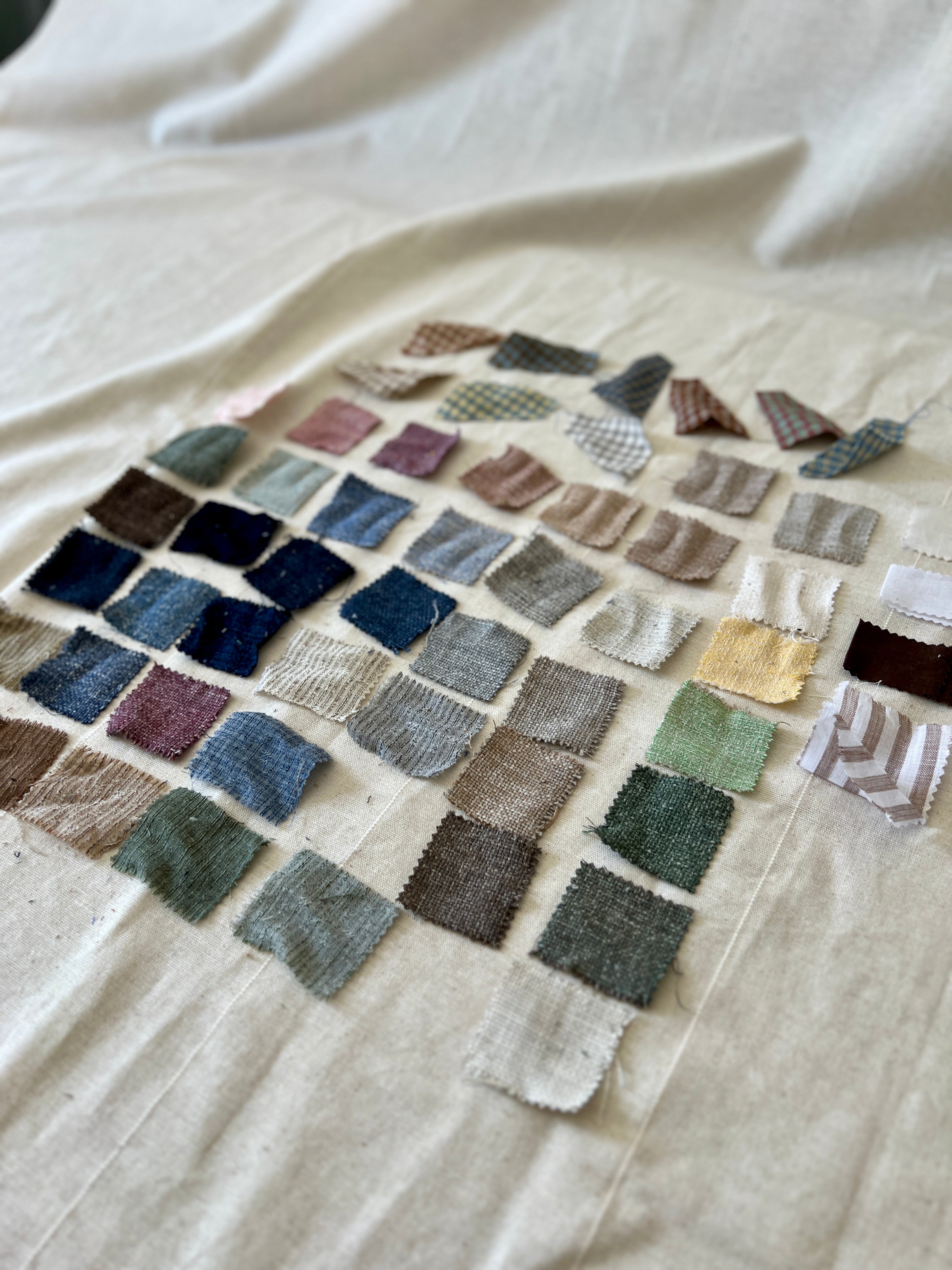 54 Piece Play Patch Jar - Linen Fabric Patchwork Pieces