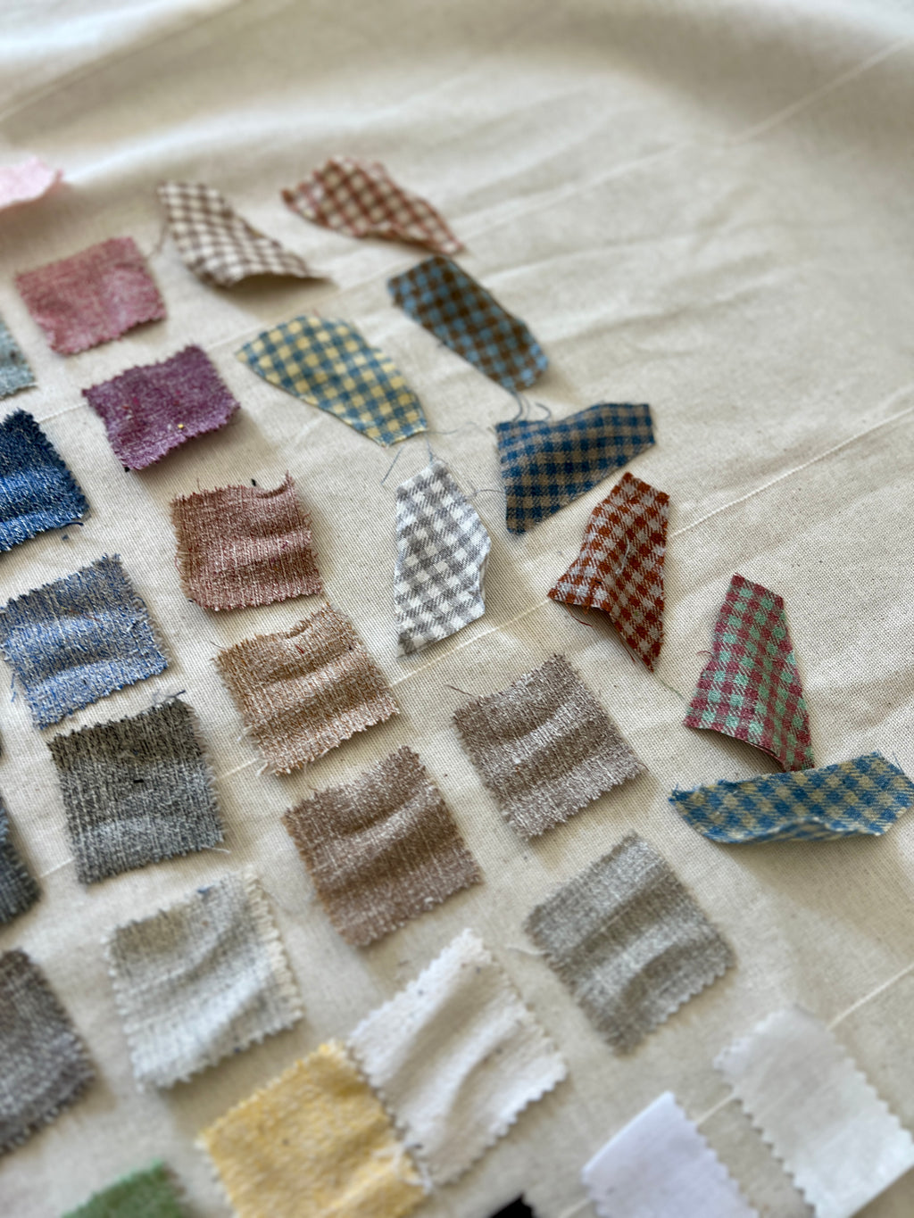 54 Piece Play Patch Jar - Linen Fabric Patchwork Pieces