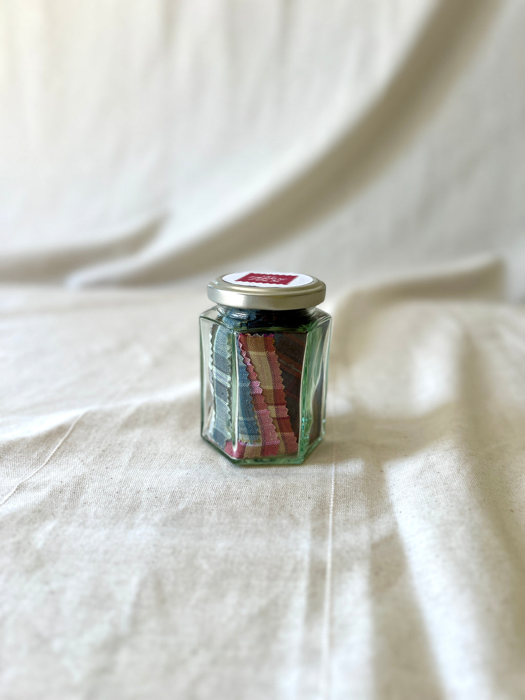 90 Piece Play Patch Jar - Linen Fabric Patchwork Pieces