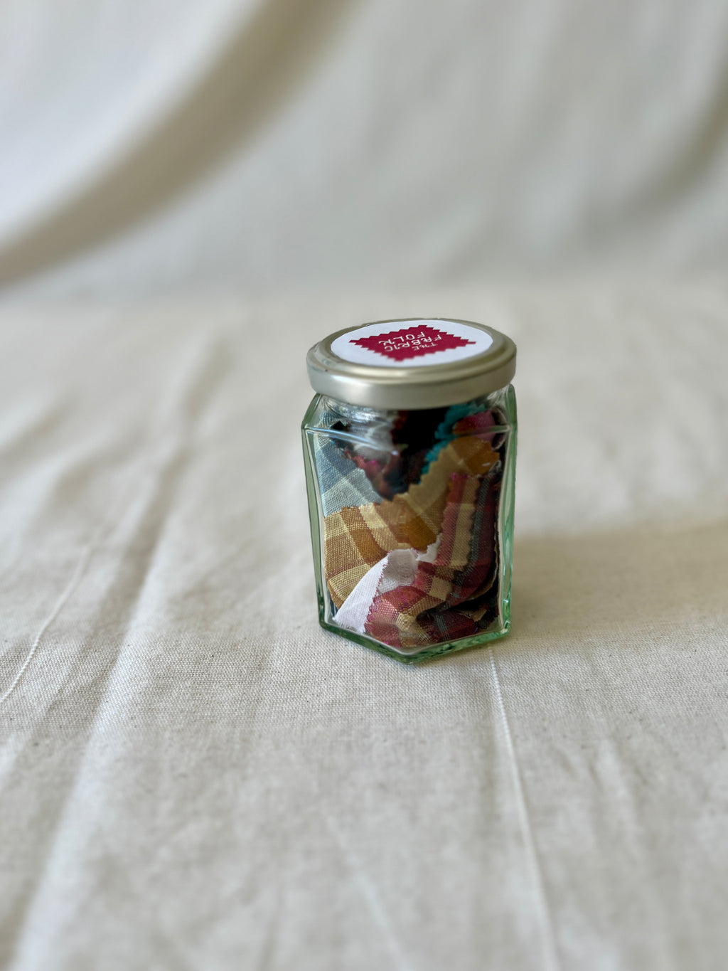 90 Piece Play Patch Jar - Linen Fabric Patchwork Pieces