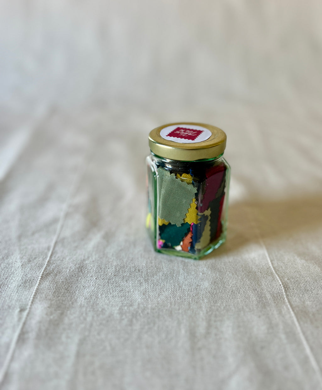 150 Tiny Pieces Play Patch Jar - 100% Wool Fabric Patchwork Pieces
