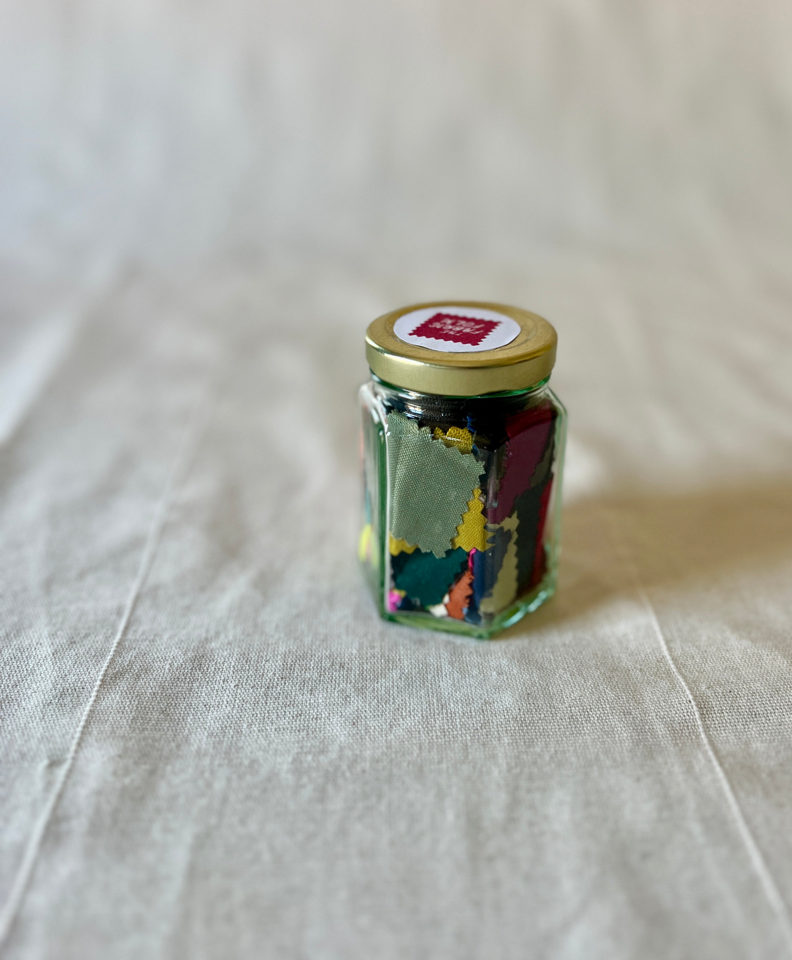 150 Tiny Pieces Play Patch Jar - 100% Wool Fabric Patchwork Pieces