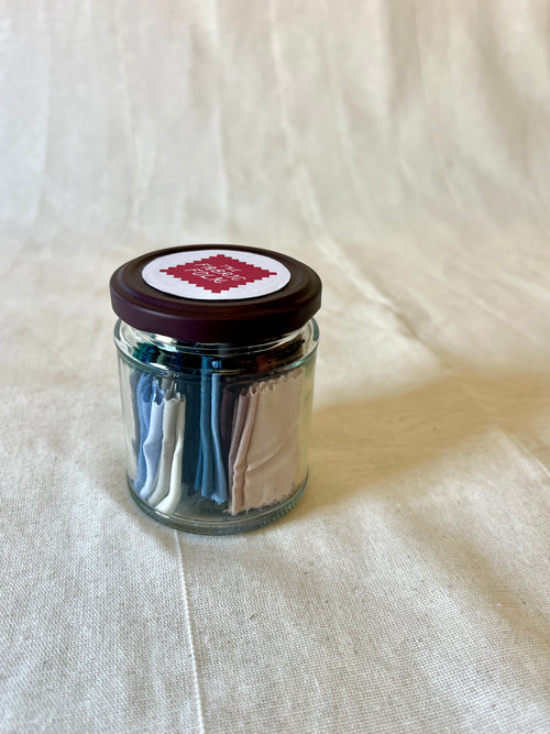 60 Pieces Play Patch Jar - 100% Wool Fabric Patchwork Pieces