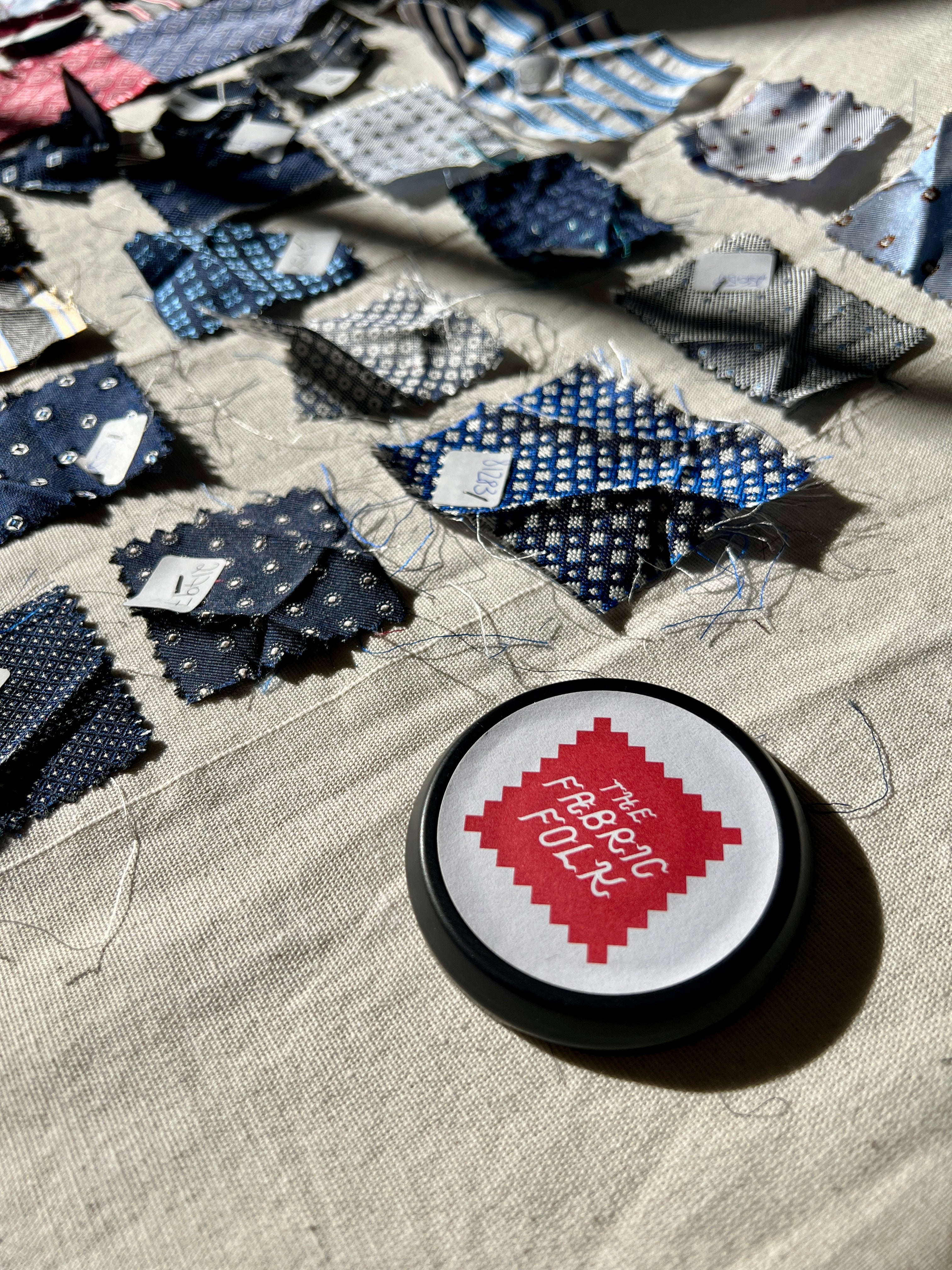 45 Piece Play Patch Jar - Silk Woven - Neck Tie Patchwork Pieces