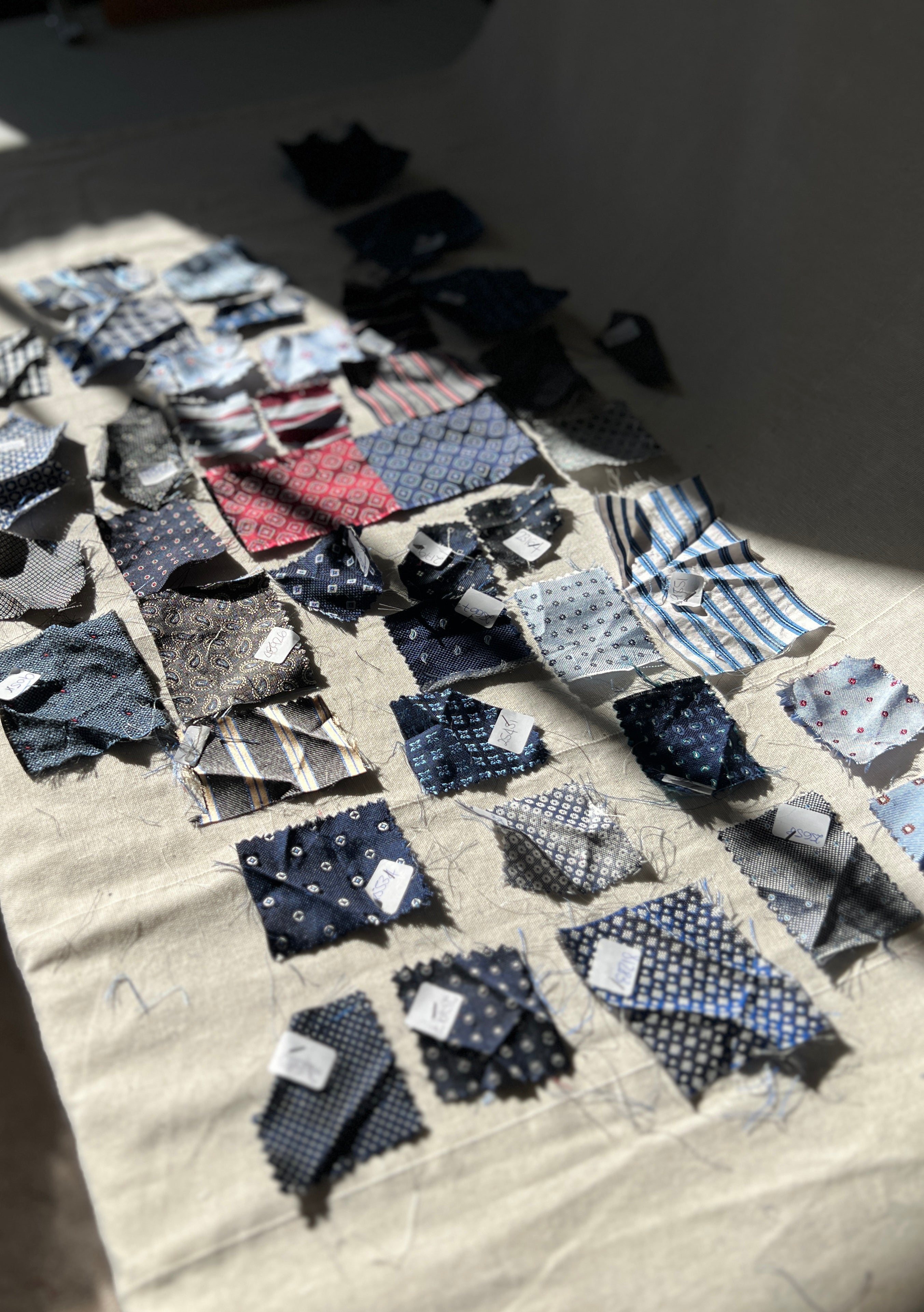45 Piece Play Patch Jar - Silk Woven - Neck Tie Patchwork Pieces