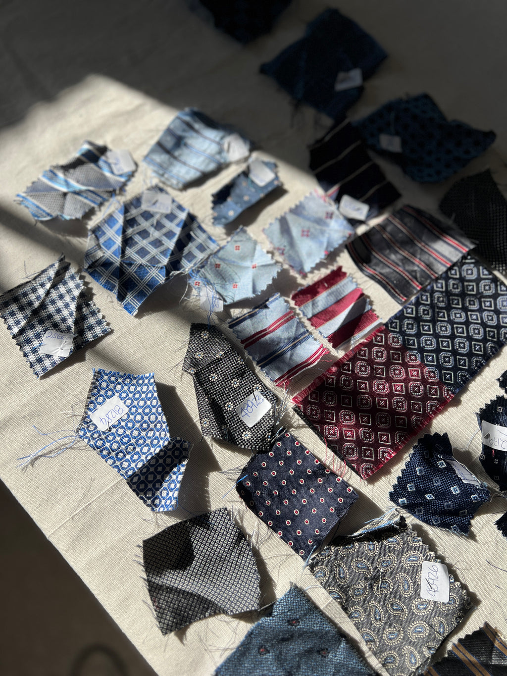 45 Piece Play Patch Jar - Silk Woven - Neck Tie Patchwork Pieces