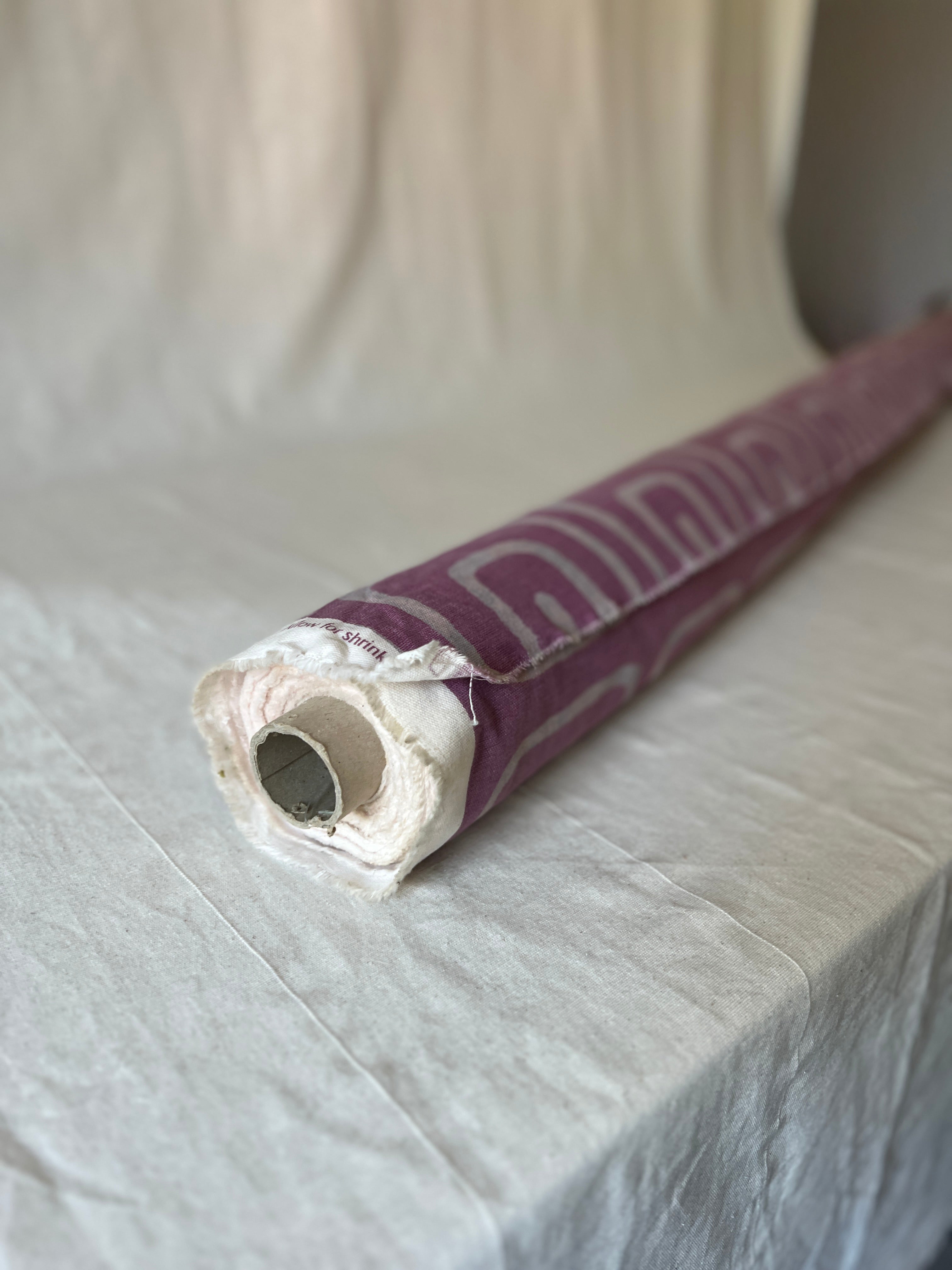 Vintage Fabric 1970-80s 'Opus' Jonelle Duracolour 100% Cotton  – 150cm End of Roll Remnant – Purple Geometric Print