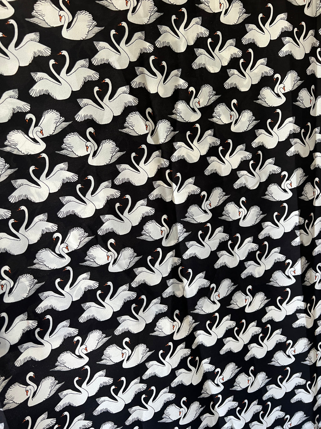 Large Dressmaking Bundle - Swans & Polka Dot Patterns - Viscose & Polyester - 8 Metres