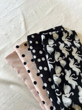 Large Dressmaking Bundle - Swans & Polka Dot Patterns - Viscose & Polyester - 8 Metres