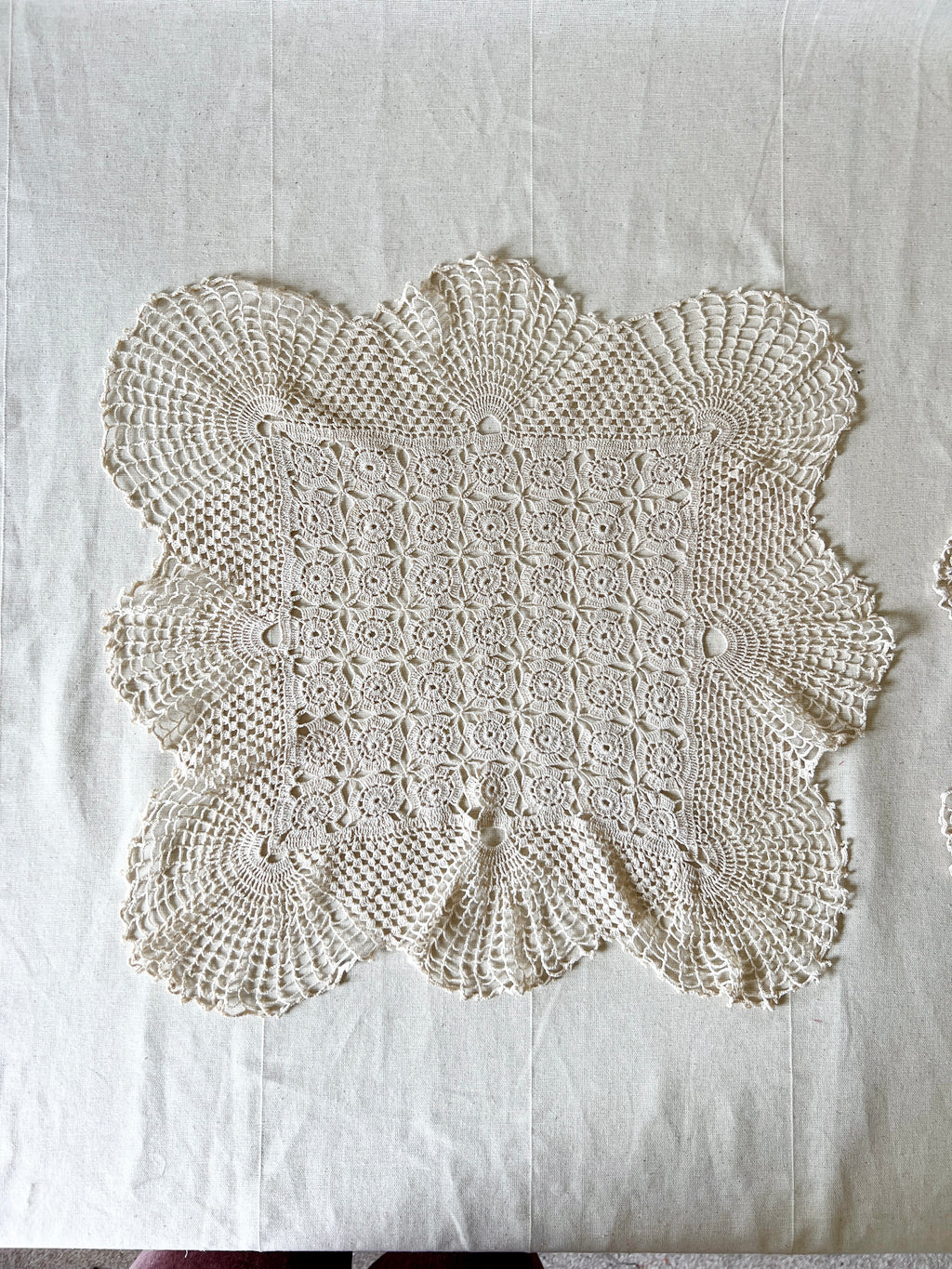 Vintage Handmade Crochet Bundle — Cotton Lace Doilies & Trims — 1970s/80s — 15 Pieces