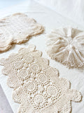 Vintage Handmade Crochet Bundle — Cotton Lace Doilies & Trims — 1970s/80s — 15 Pieces