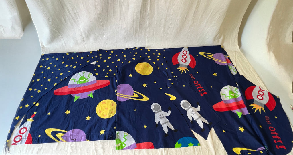 Space Admirer Bundle — Cotton & Polycotton Quilting & Craft Kit — Rockets, Planets & Stars