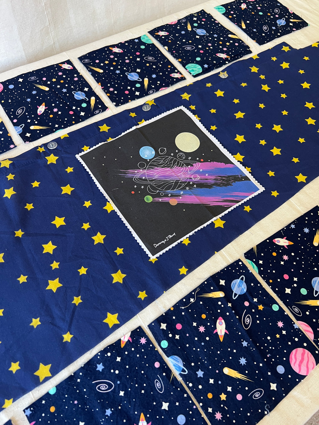 Space Admirer Bundle — Cotton & Polycotton Quilting & Craft Kit — Rockets, Planets & Stars