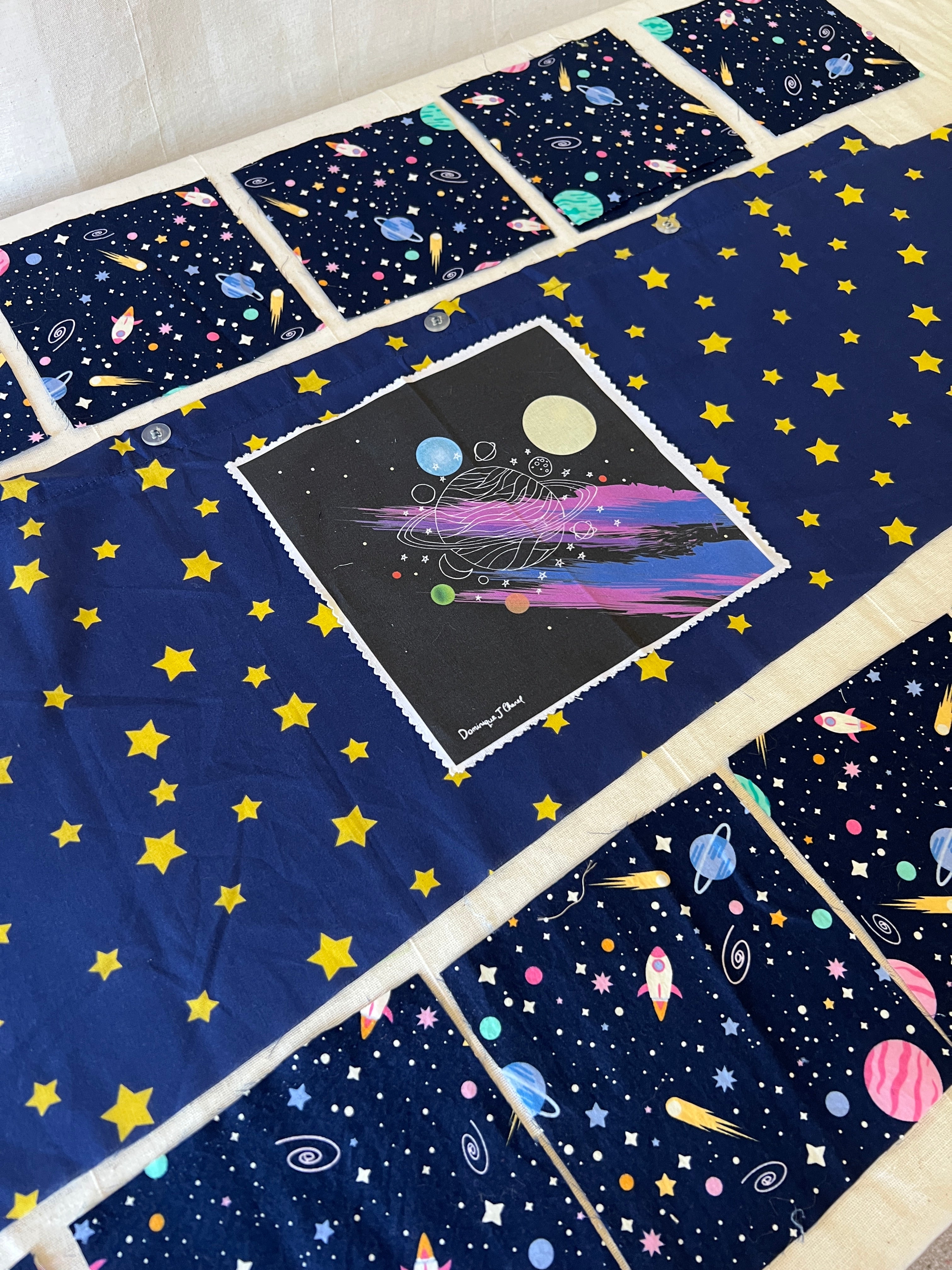 Space Admirer Bundle — Cotton & Polycotton Quilting & Craft Kit — Rockets, Planets & Stars
