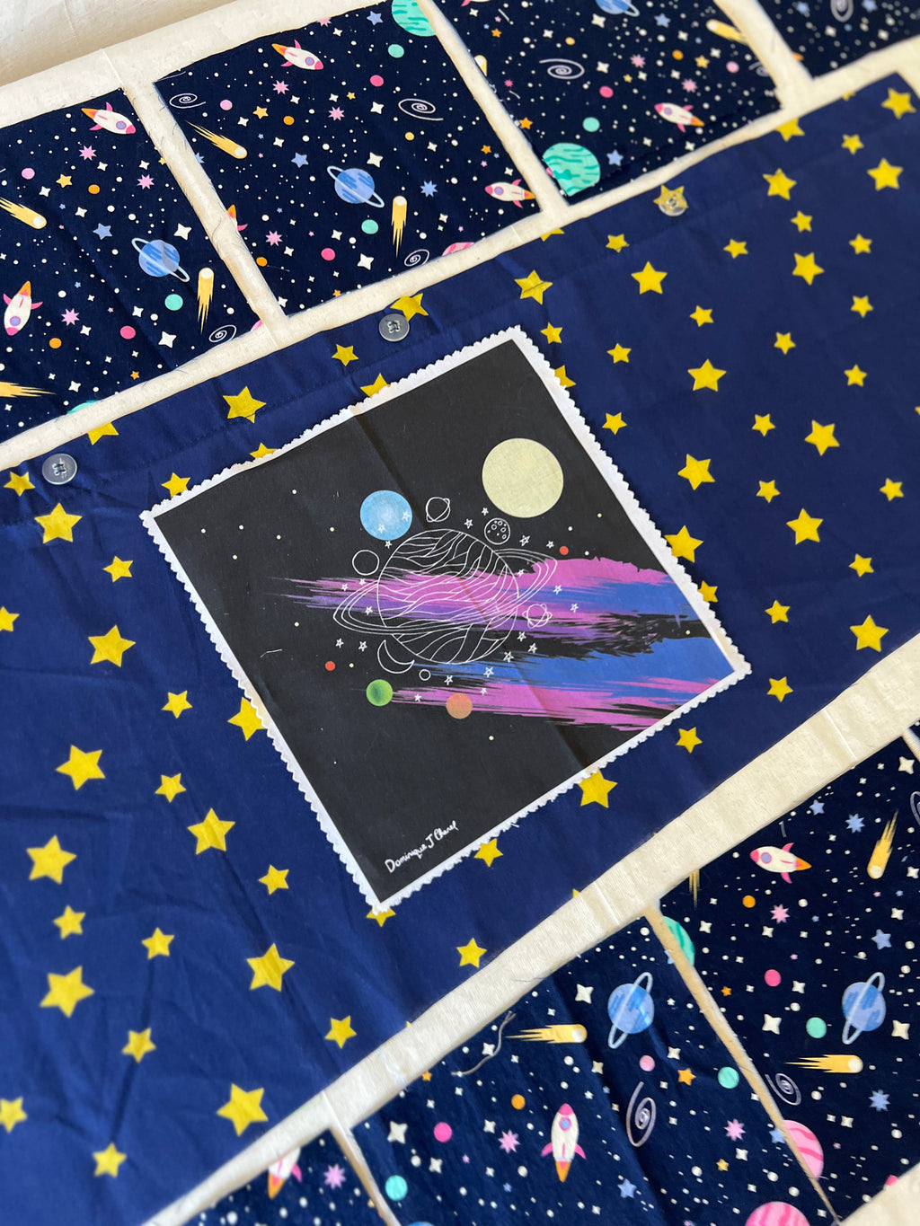 Space Admirer Bundle — Cotton & Polycotton Quilting & Craft Kit — Rockets, Planets & Stars