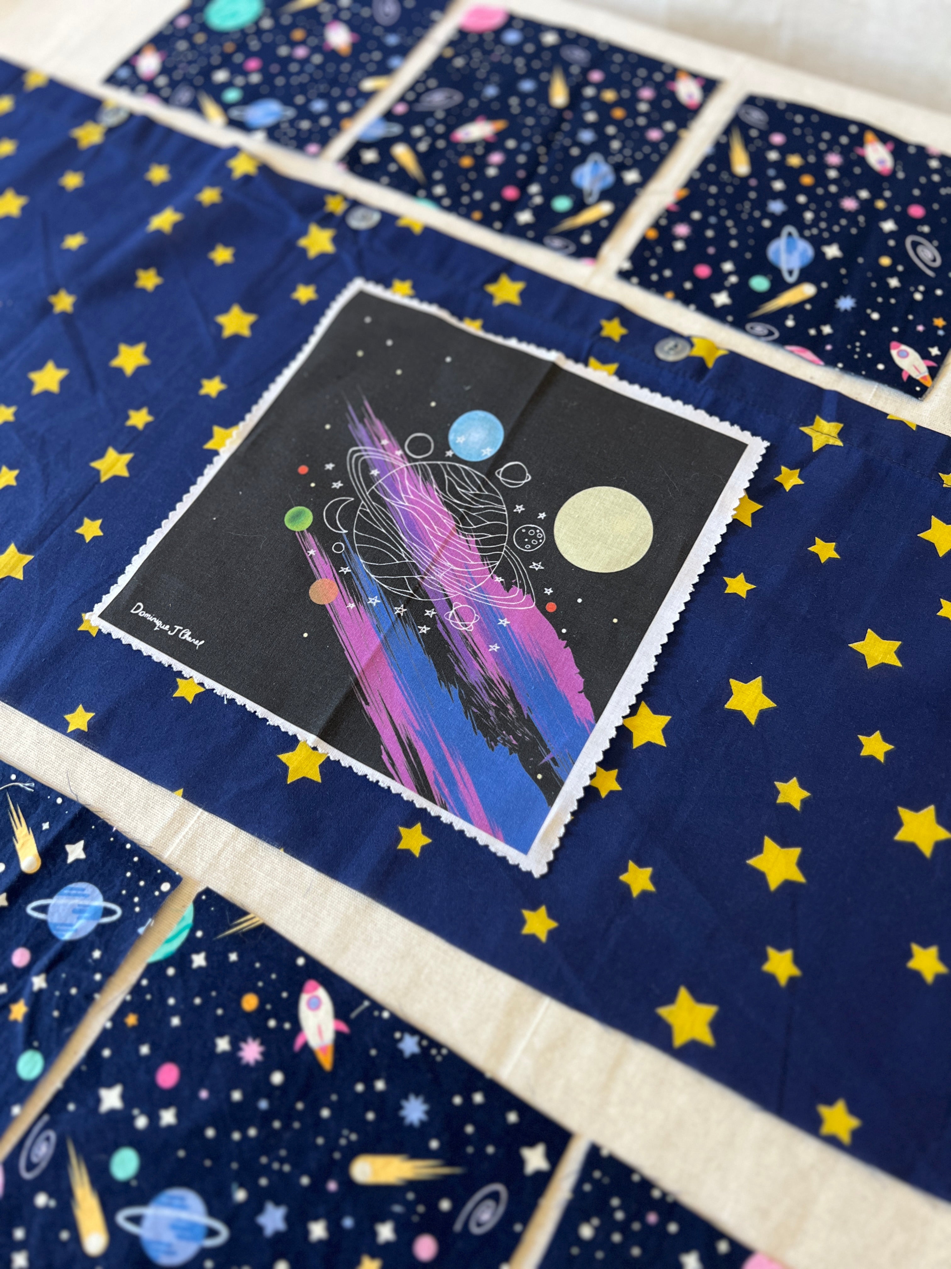Space Admirer Bundle — Cotton & Polycotton Quilting & Craft Kit — Rockets, Planets & Stars