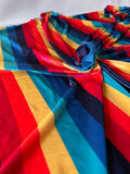 Rainbow Stripe Velvet — Dressmaking Fabric — Polyester Stretch 150x150cm