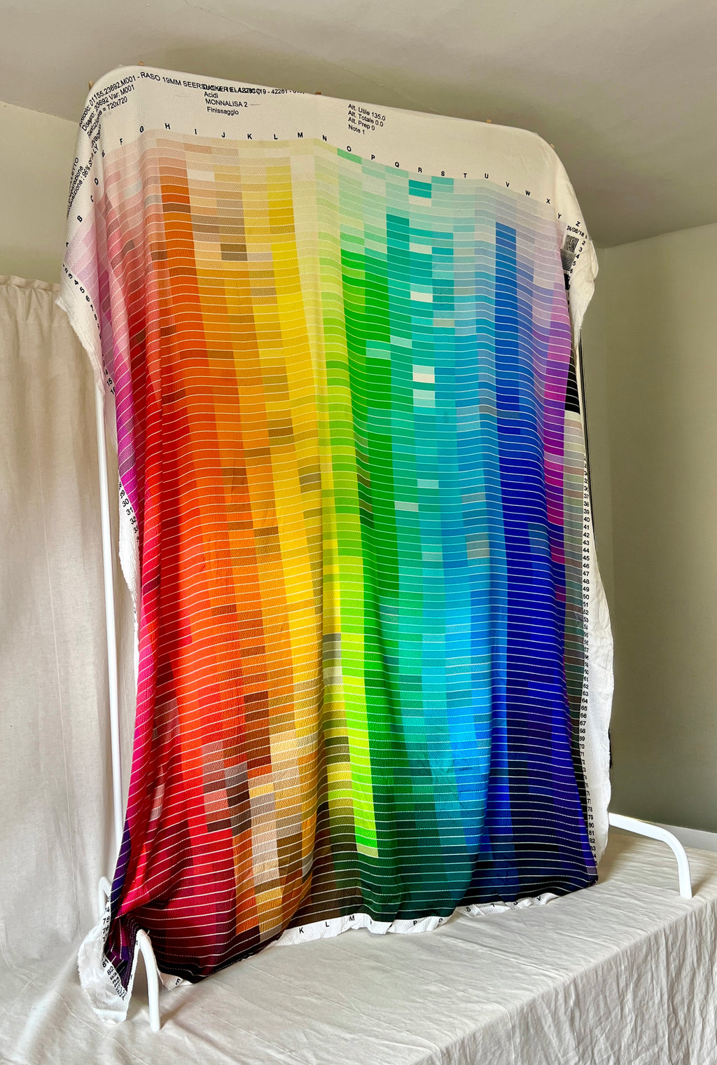 96% Silk Designer Fabric — Rainbow Colour Palette Print — Italian Luxury Mill Fabric
