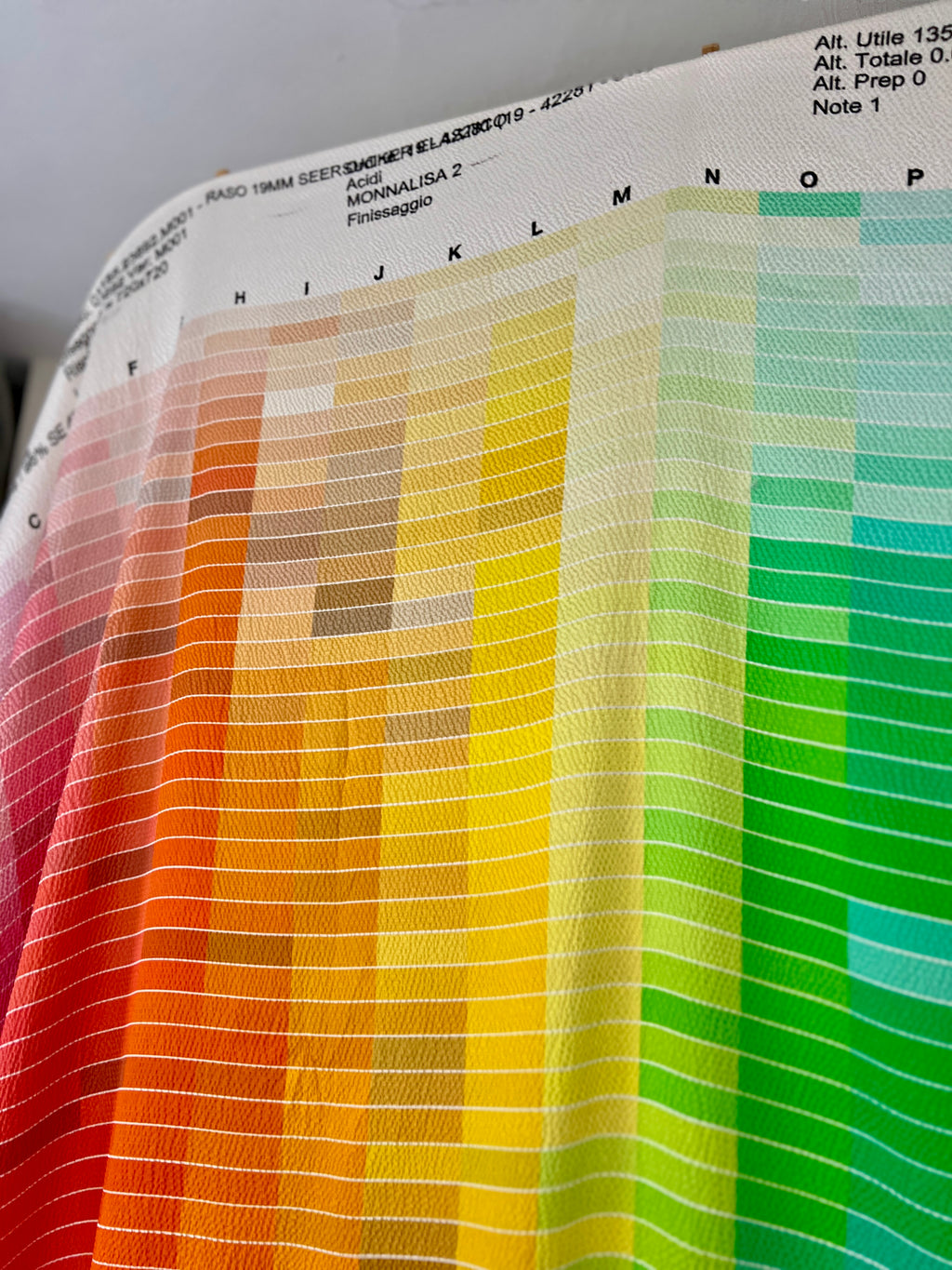 96% Silk Designer Fabric — Rainbow Colour Palette Print — Italian Luxury Mill Fabric