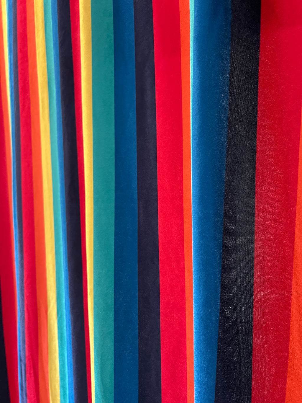 Rainbow Stripe Velvet — Dressmaking Fabric — Polyester Stretch 150x150cm