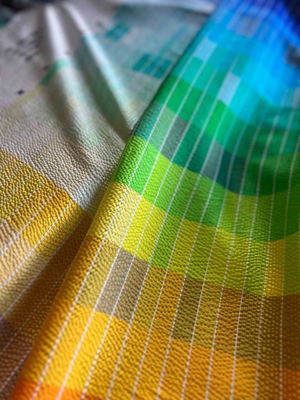 96% Silk Designer Fabric — Rainbow Colour Palette Print — Italian Luxury Mill Fabric