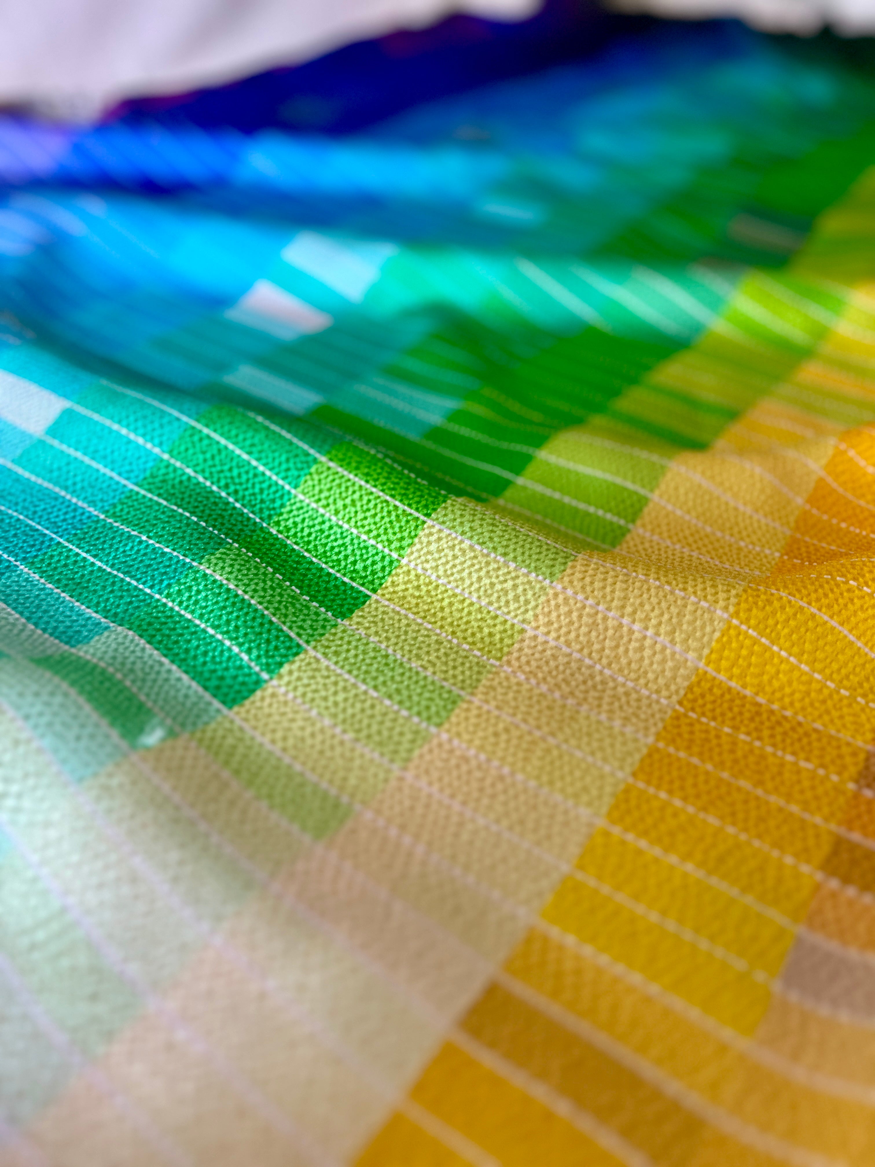 96% Silk Designer Fabric — Rainbow Colour Palette Print — Italian Luxury Mill Fabric