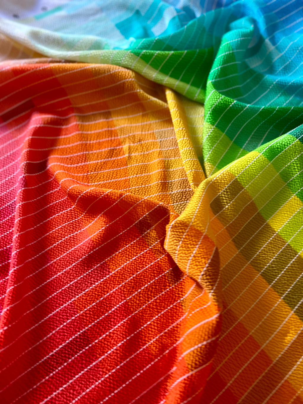 96% Silk Designer Fabric — Rainbow Colour Palette Print — Italian Luxury Mill Fabric