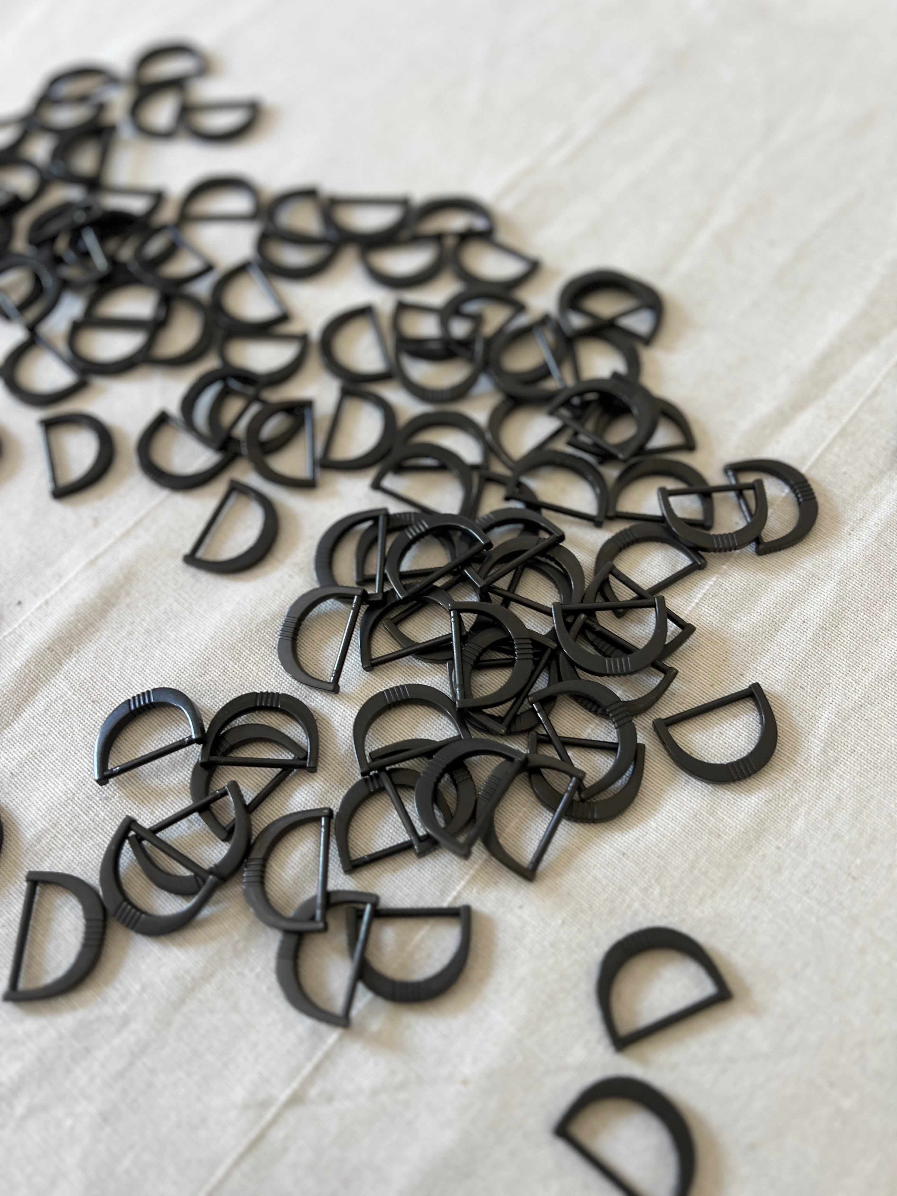D-Rings — Matte Black Coated Metal — Surplus Garment Hardware