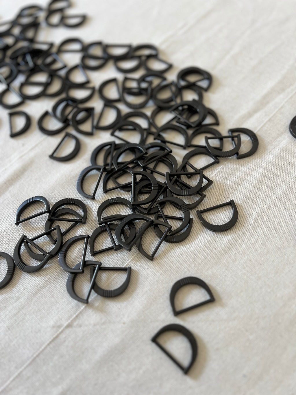 D-Rings — Matte Black Coated Metal — Surplus Garment Hardware