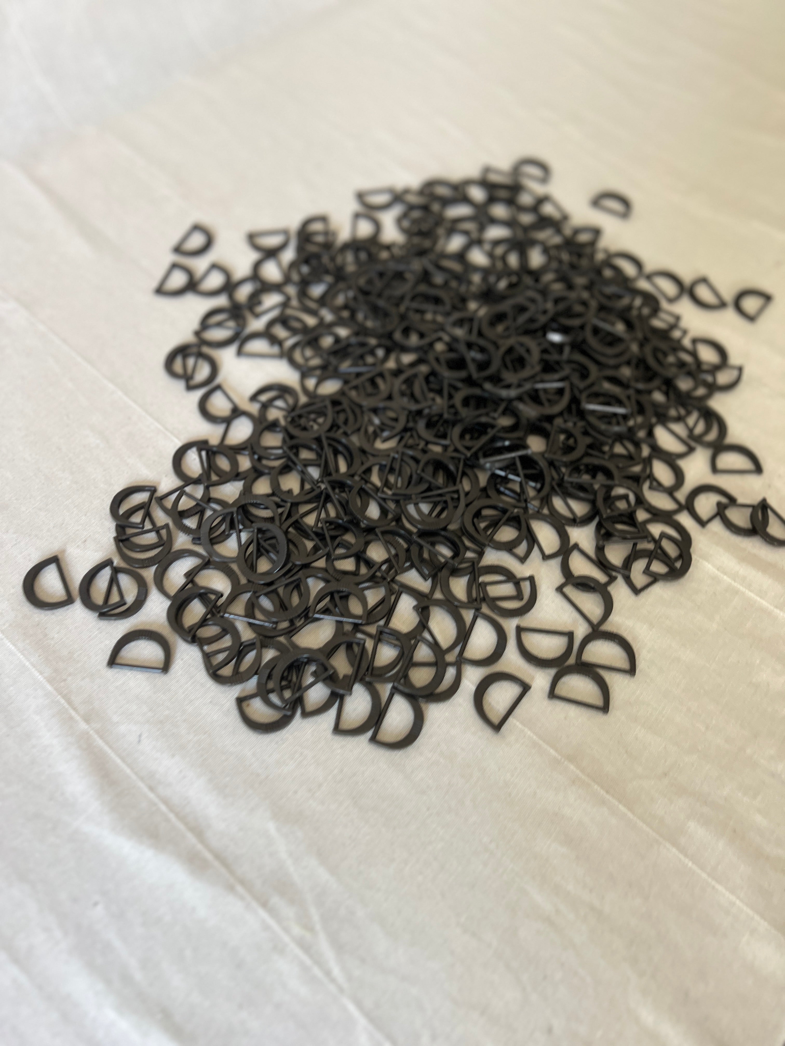 D-Rings — Matte Black Coated Metal — Surplus Garment Hardware