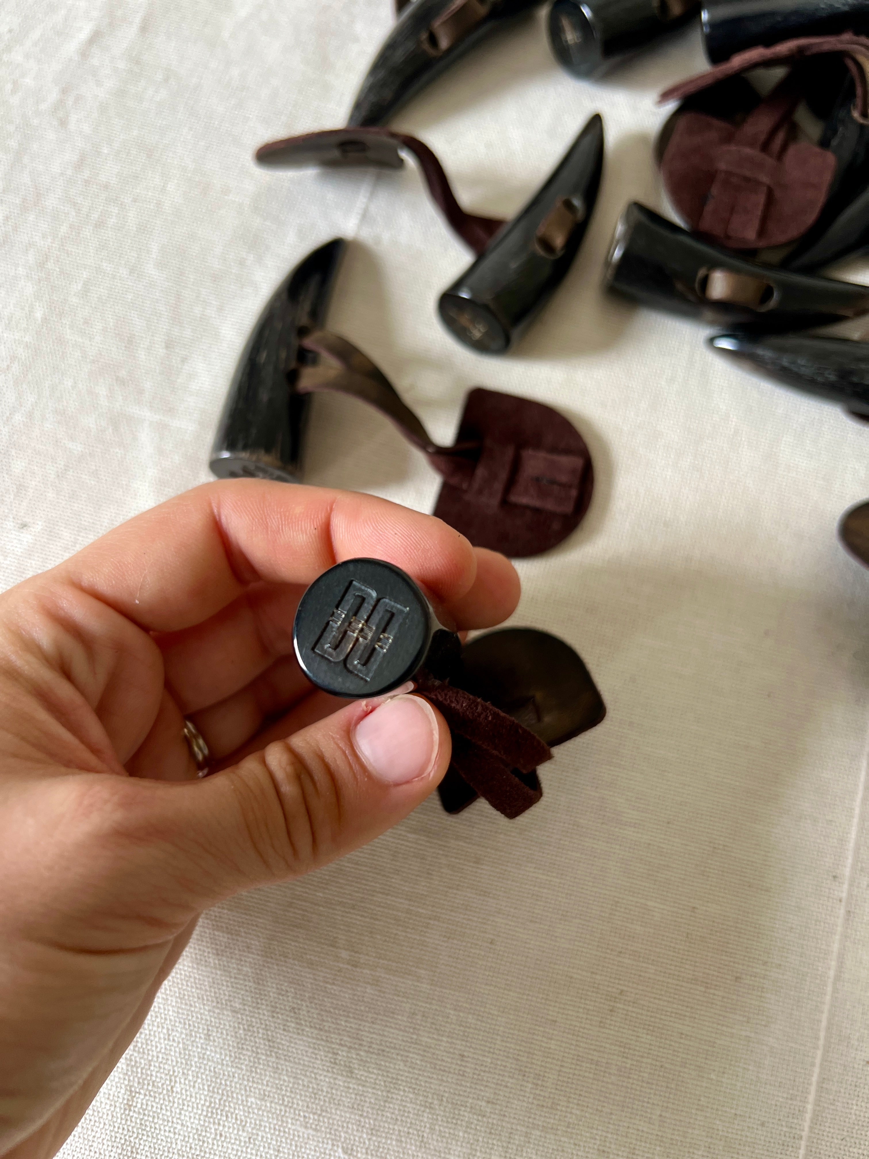 Genuine Horn & Leather Toggle Buttons — Heritage Brand Surplus — Duffle Coat Fastenings