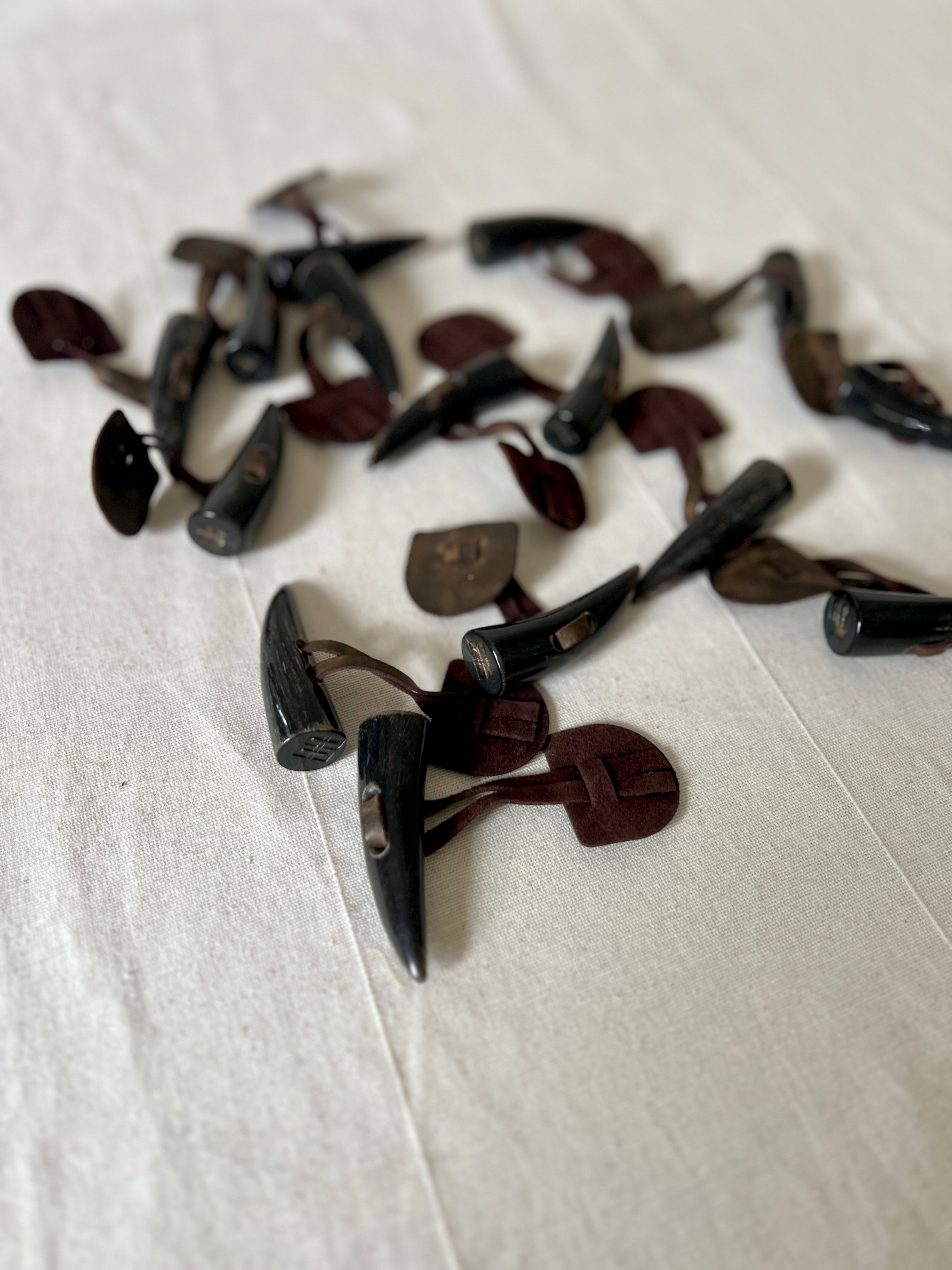 Genuine Horn & Leather Toggle Buttons — Heritage Brand Surplus — Duffle Coat Fastenings