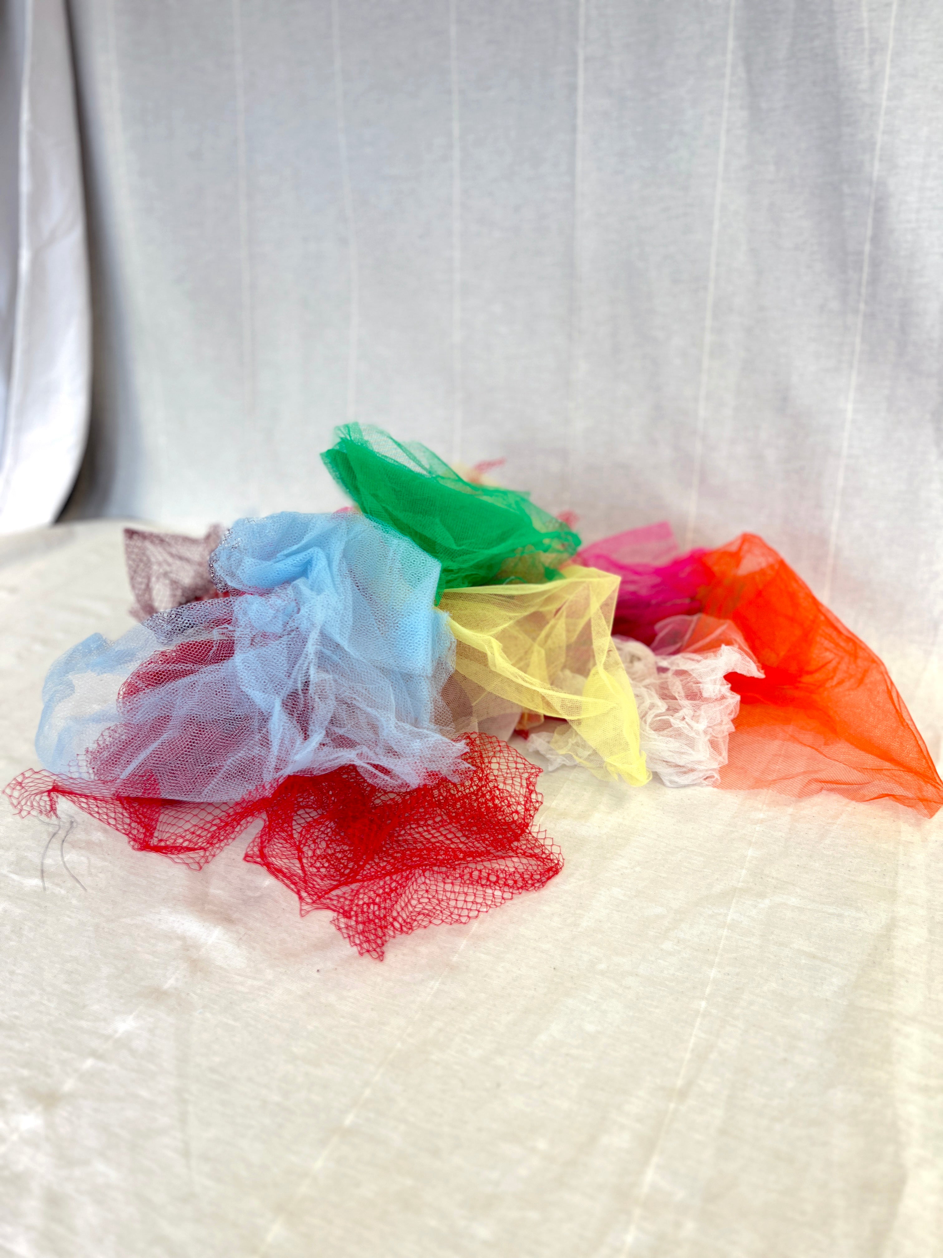 Netting Bundle - Multicolour Net Pieces - Hat Making