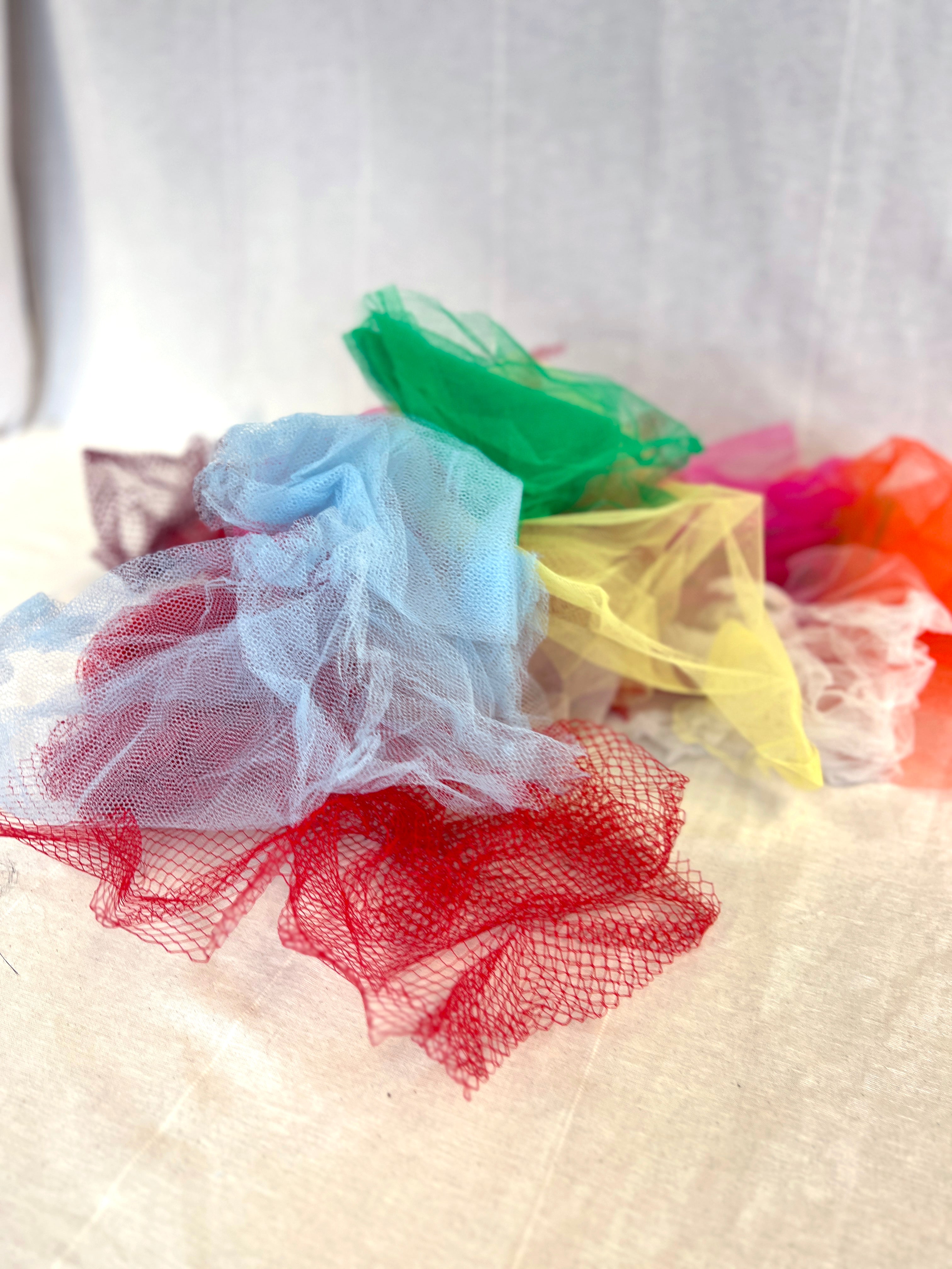 Netting Bundle - Multicolour Net Pieces - Hat Making
