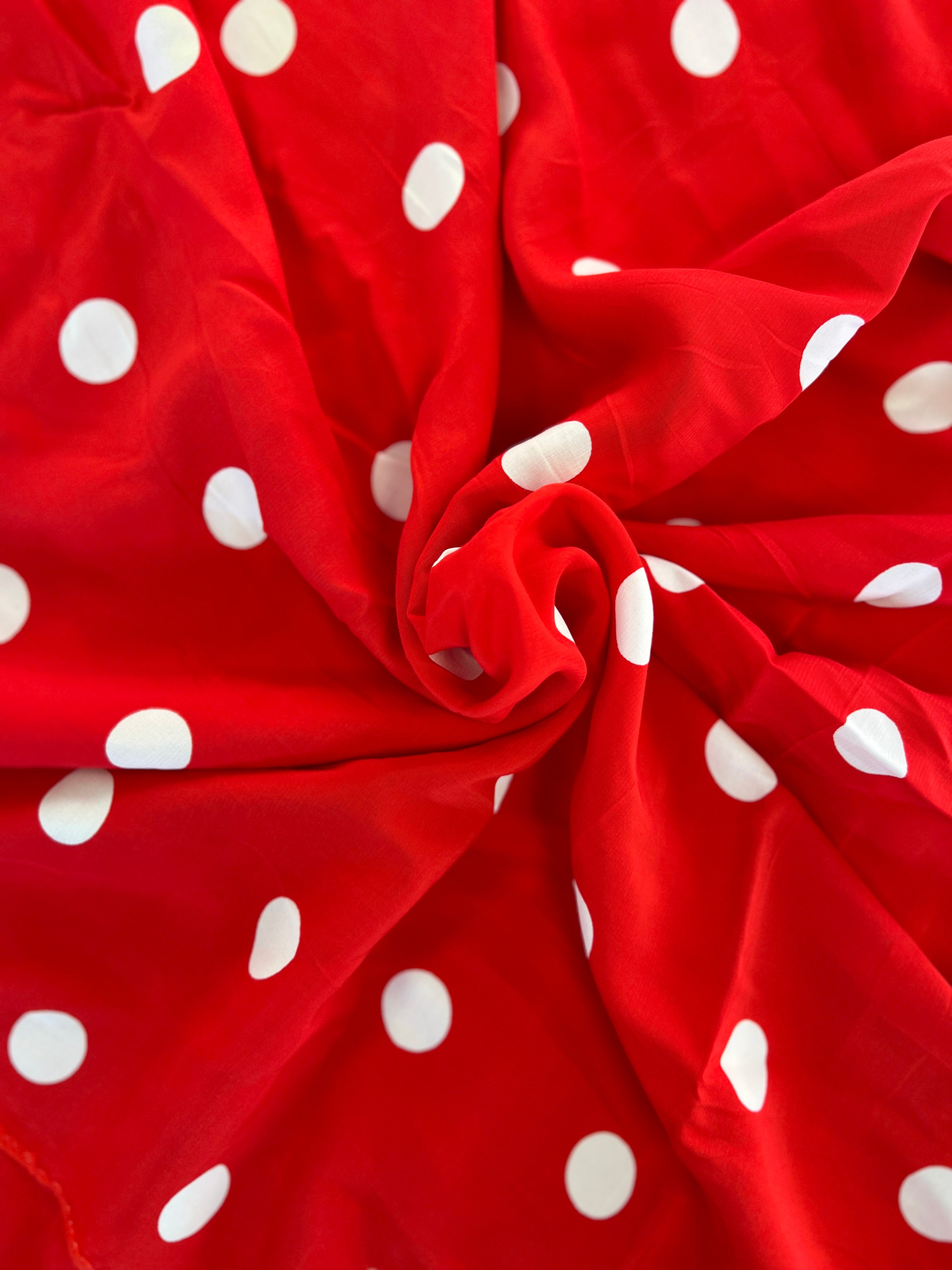 Large Dressmaking Bundle - Polka Dot Patterns - Viscose & Polyester - Almost 6 Metres