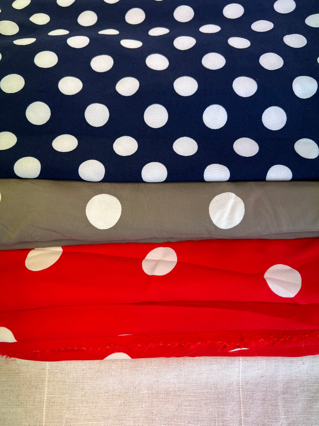 Large Dressmaking Bundle - Polka Dot Patterns - Viscose & Polyester - Almost 6 Metres