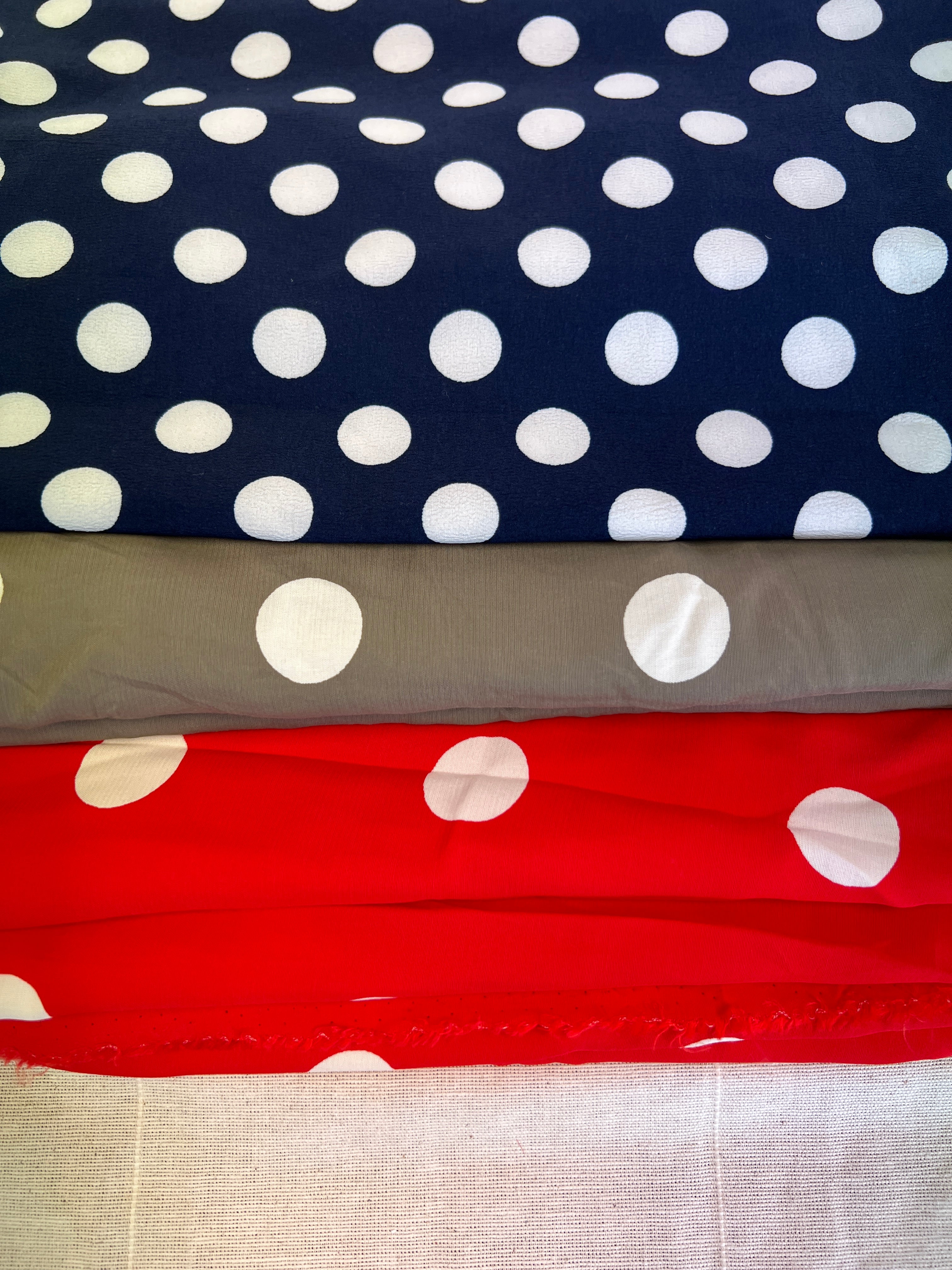 Large Dressmaking Bundle - Polka Dot Patterns - Viscose & Polyester - Almost 6 Metres