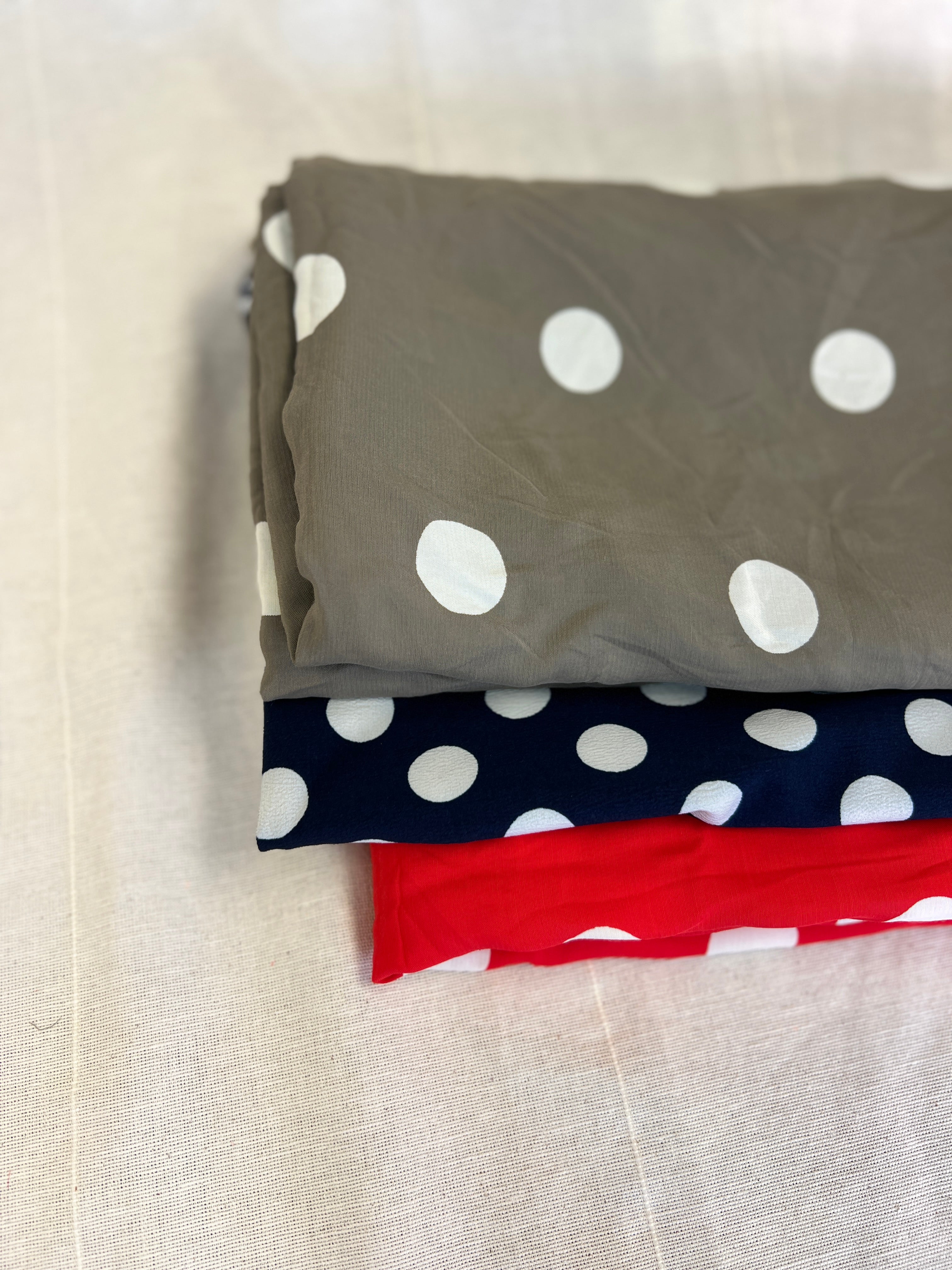 Large Dressmaking Bundle - Polka Dot Patterns - Viscose & Polyester - Almost 6 Metres