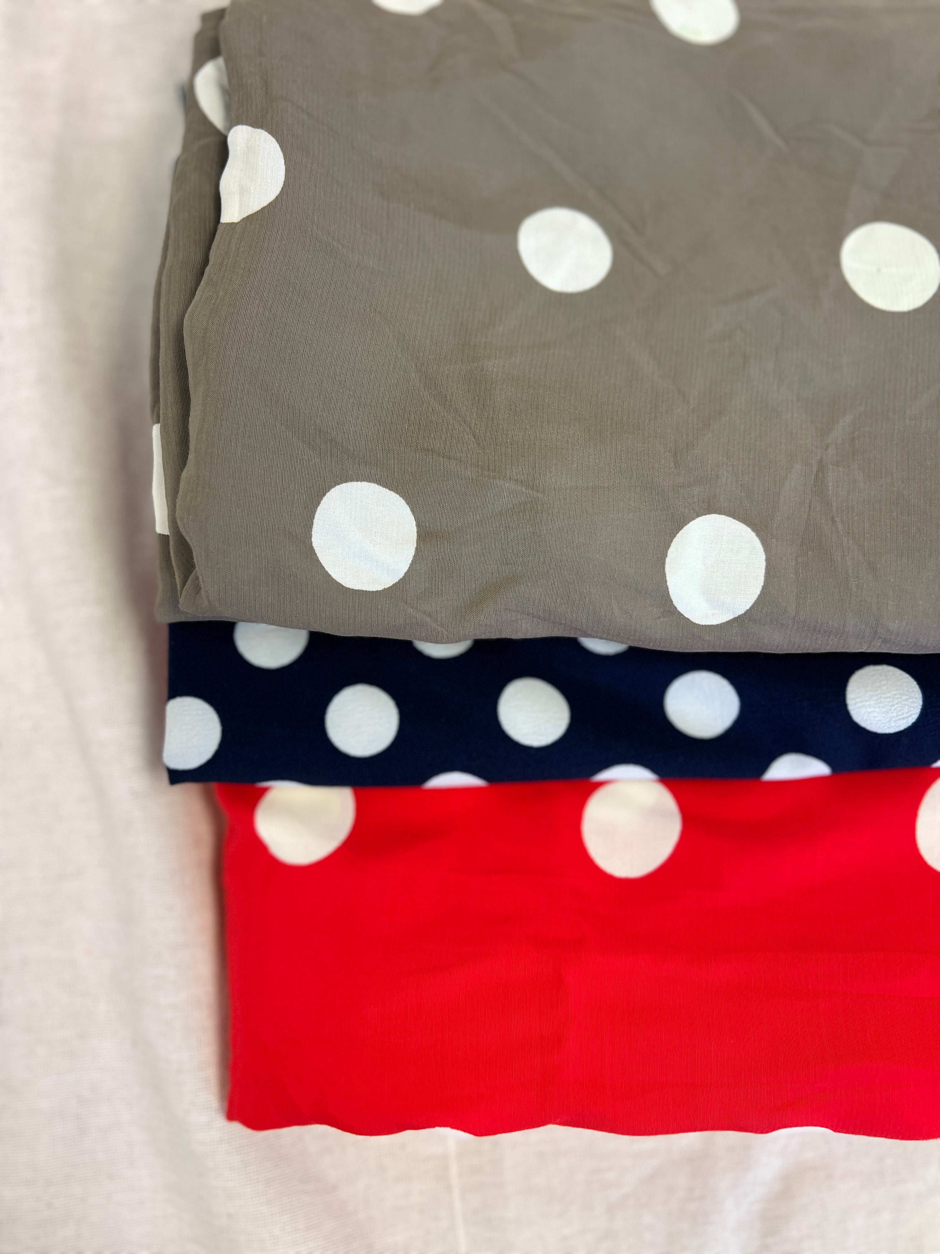 Large Dressmaking Bundle - Polka Dot Patterns - Viscose & Polyester - Almost 6 Metres